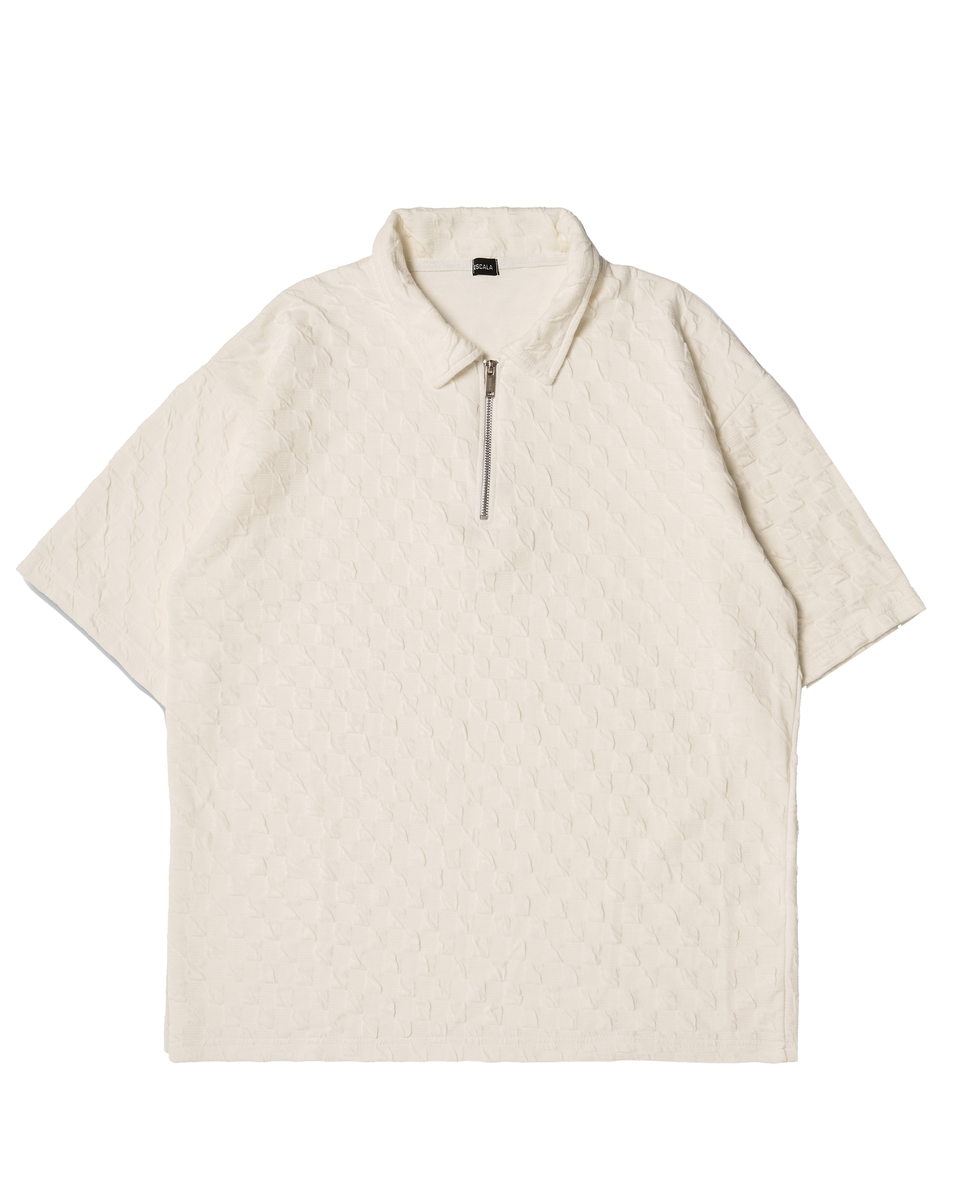 Textured White Polo