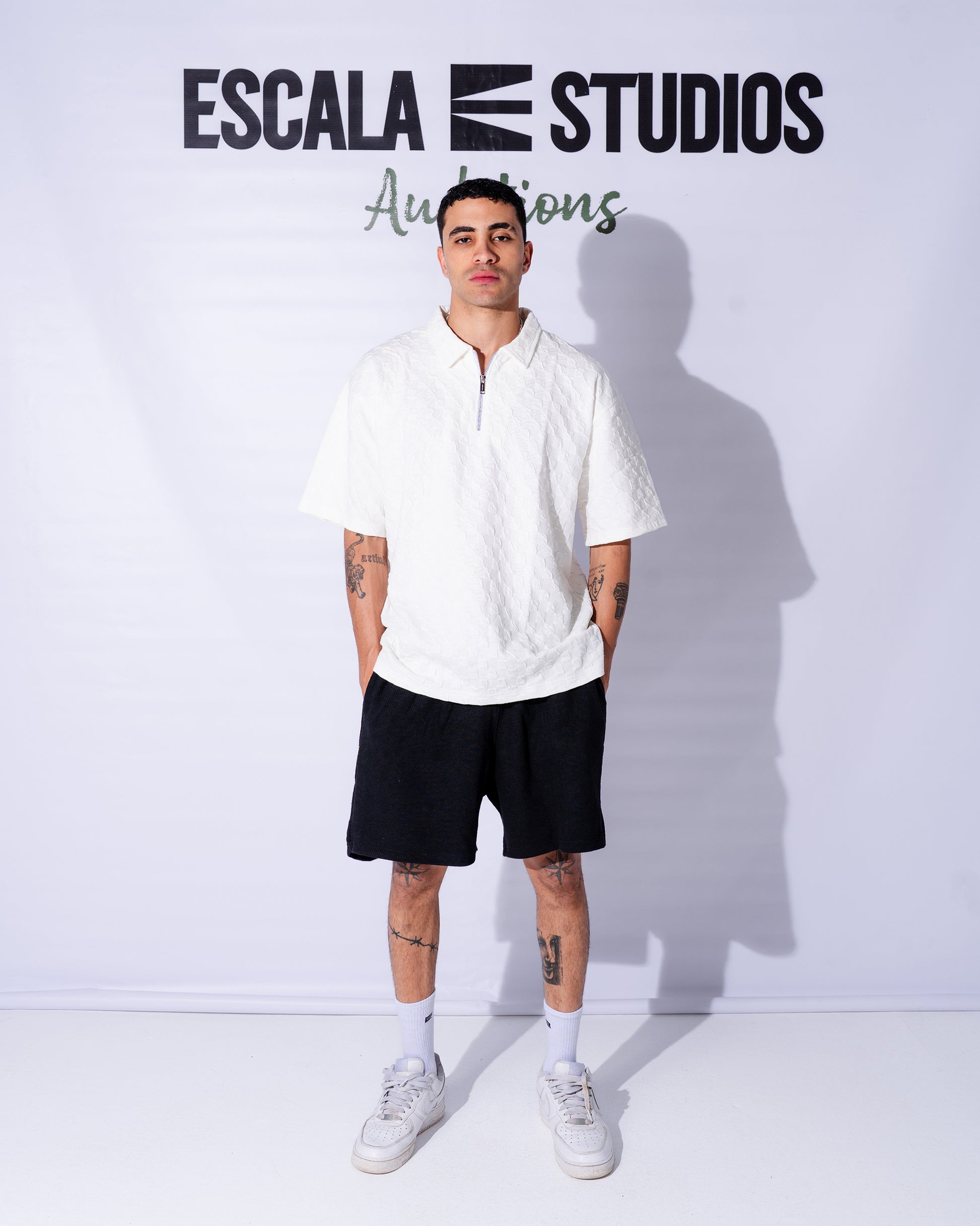 Textured White Polo