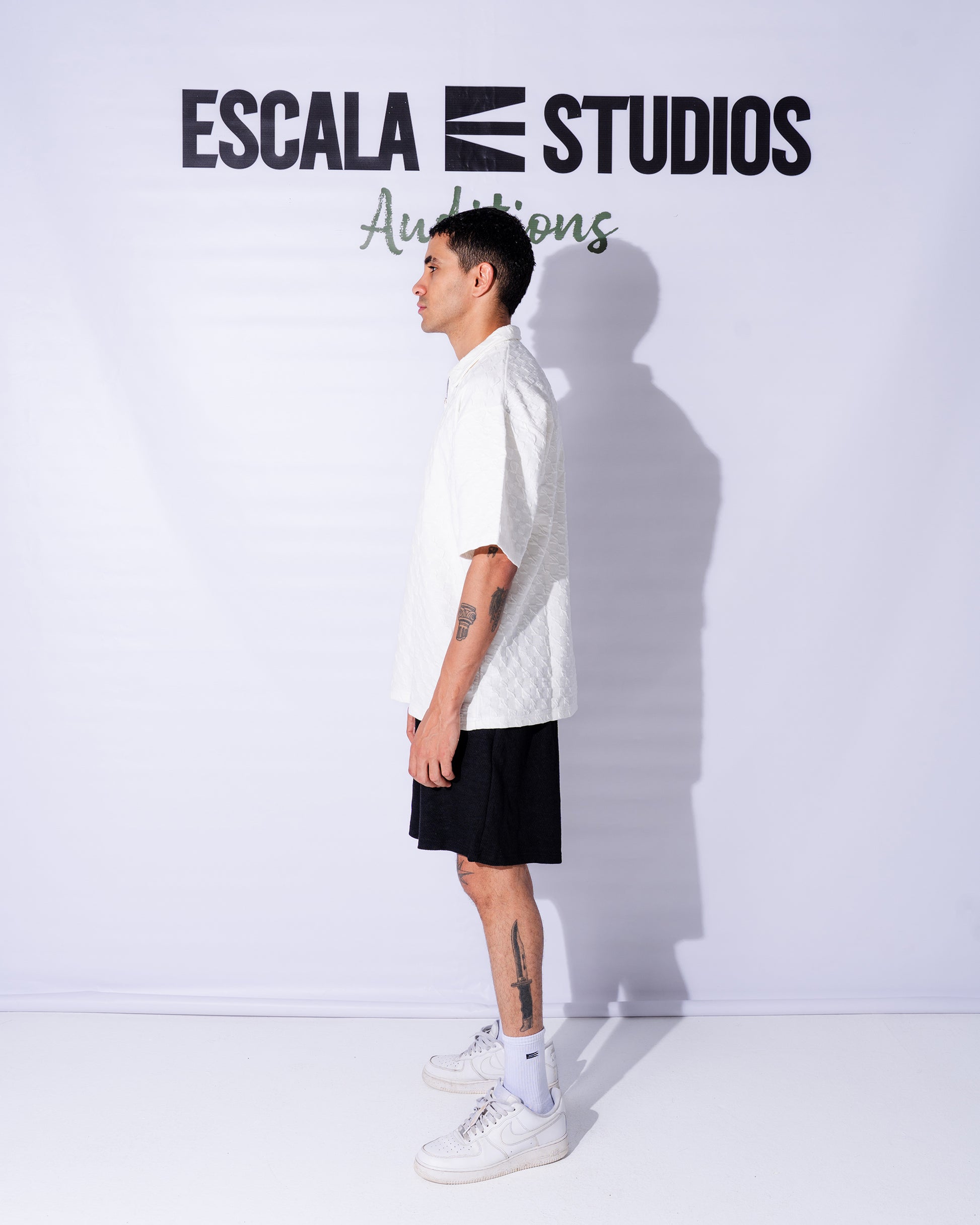 Textured White Polo
