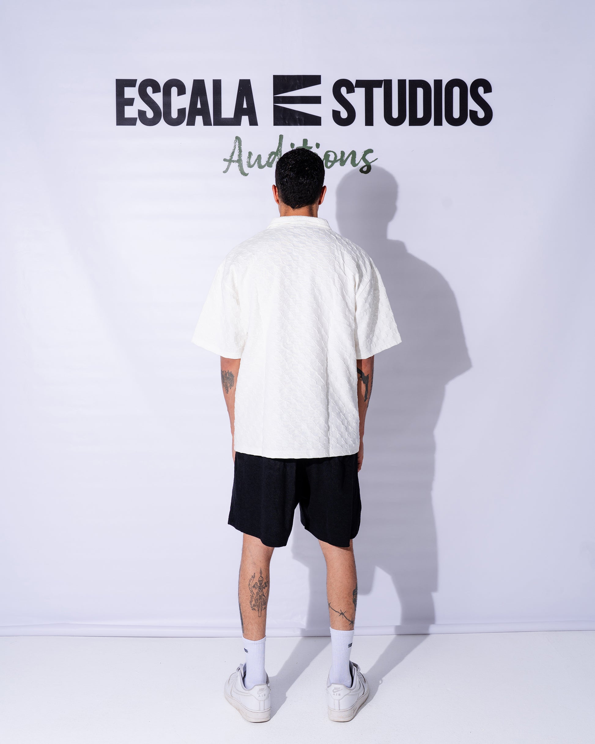 Textured White Polo