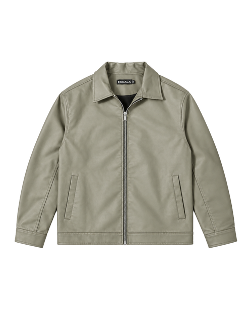 Olive Leather Jacket