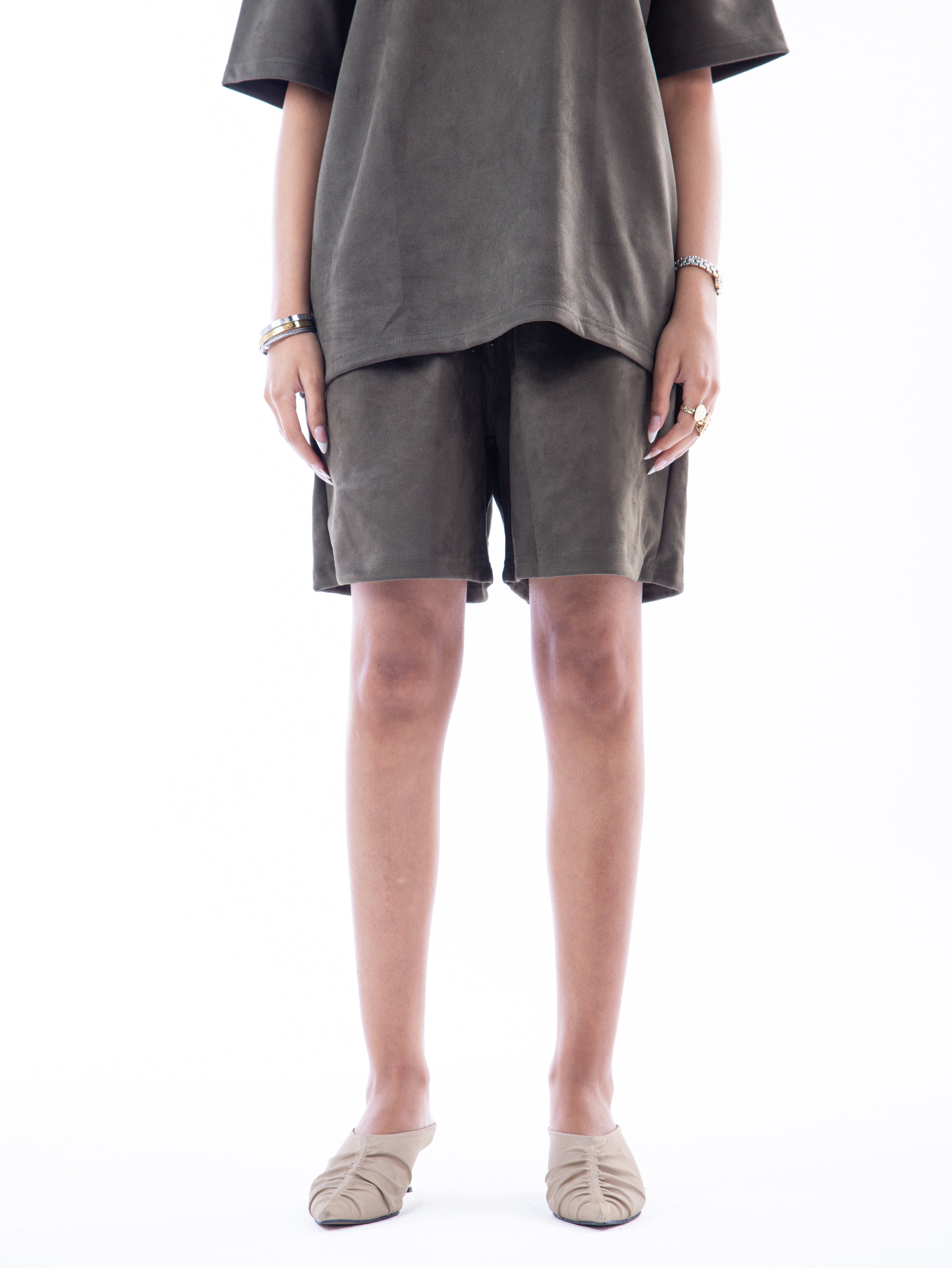 Olive Velvet Short