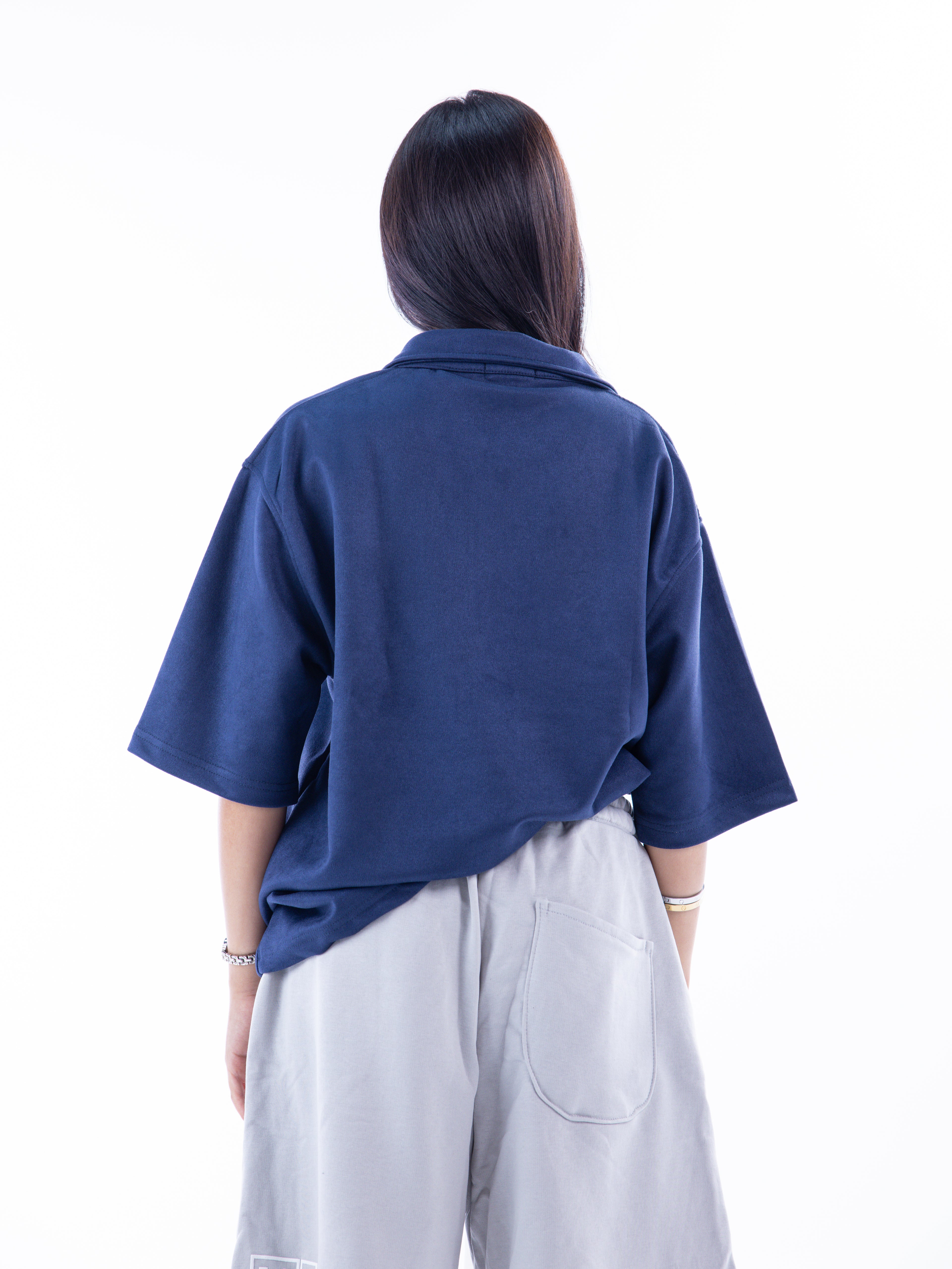 Navy Velvet Polo T-shirt – Escala (view 5)