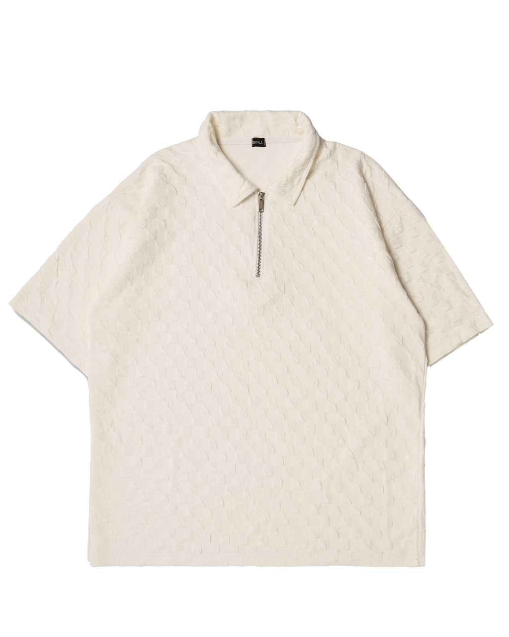 Textured White Polo