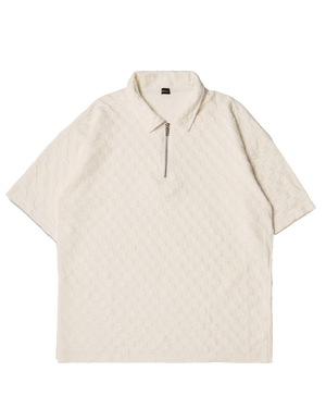 Textured White Polo