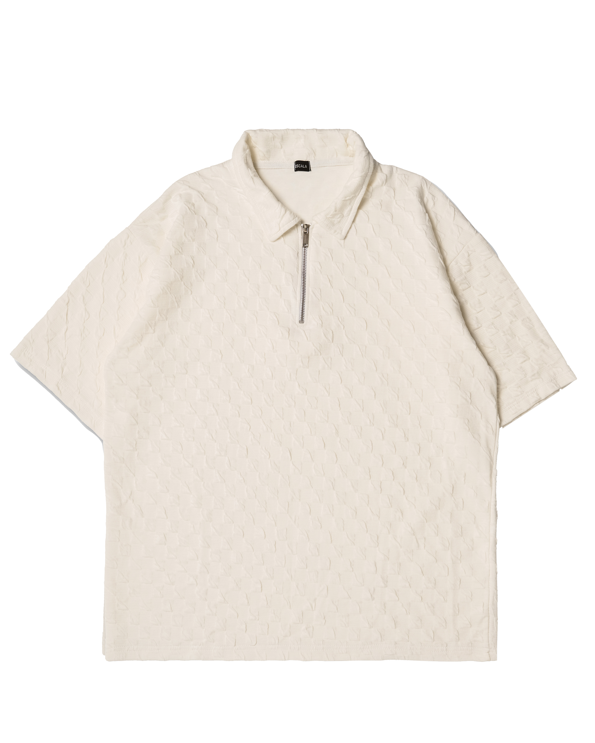 Textured White Polo