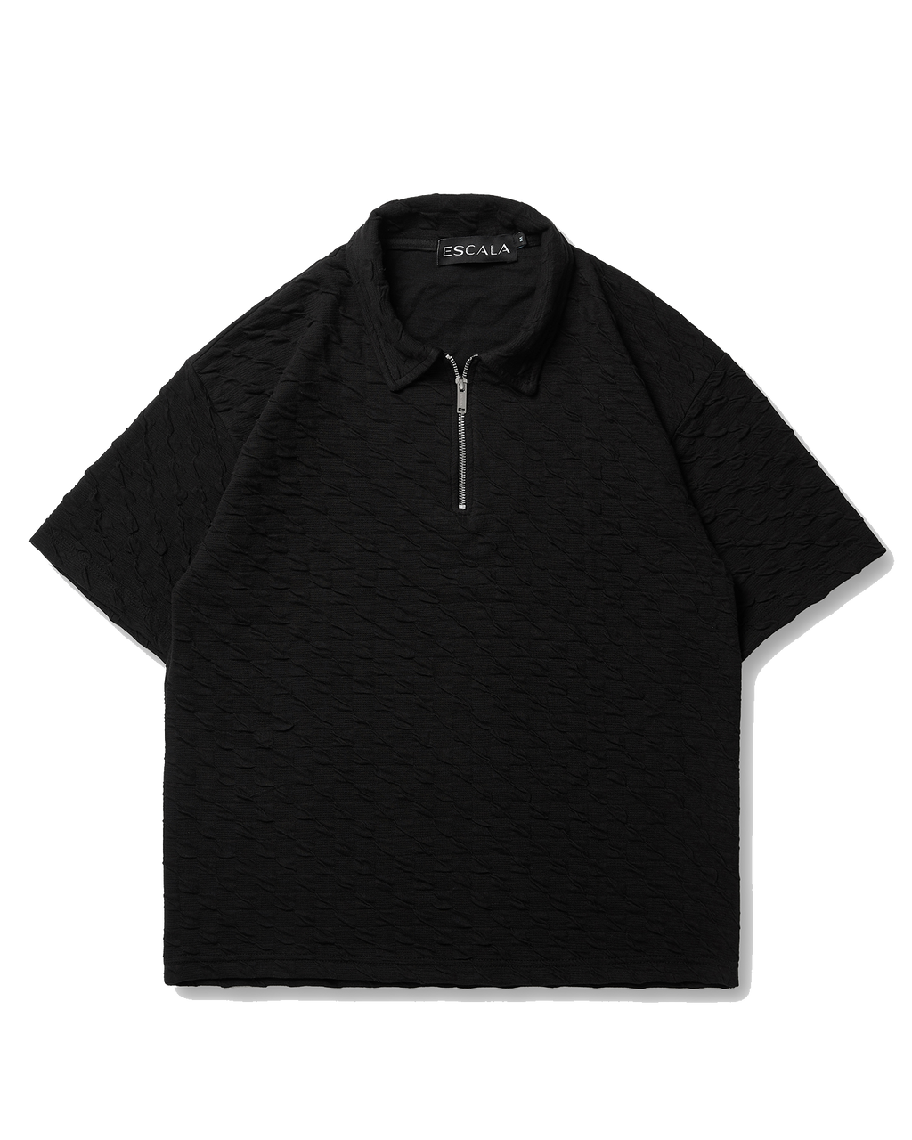 Textured Black Polo
