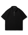 Textured Black Polo