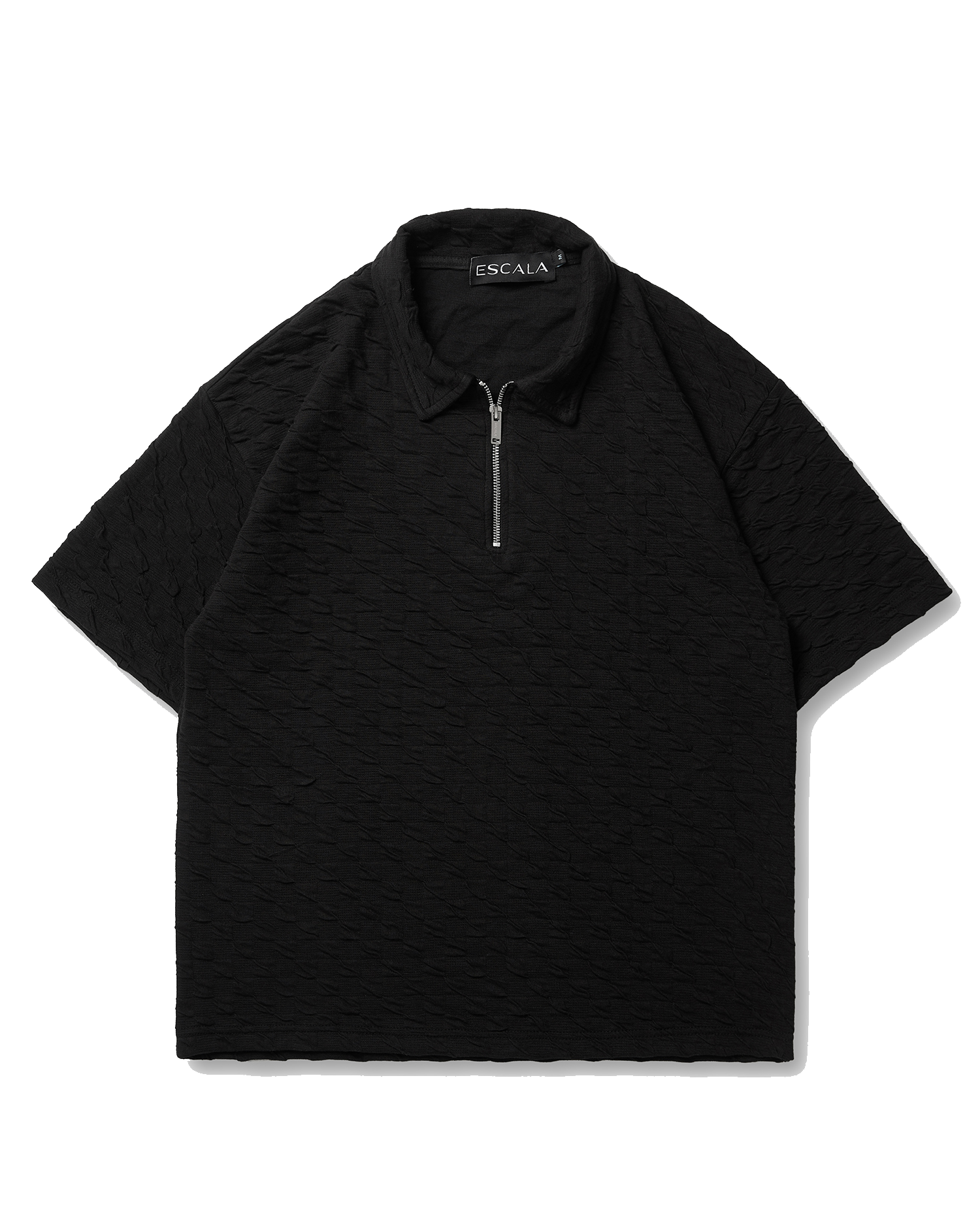 Textured Black Polo