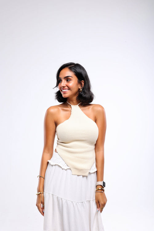 Beige Knit Top