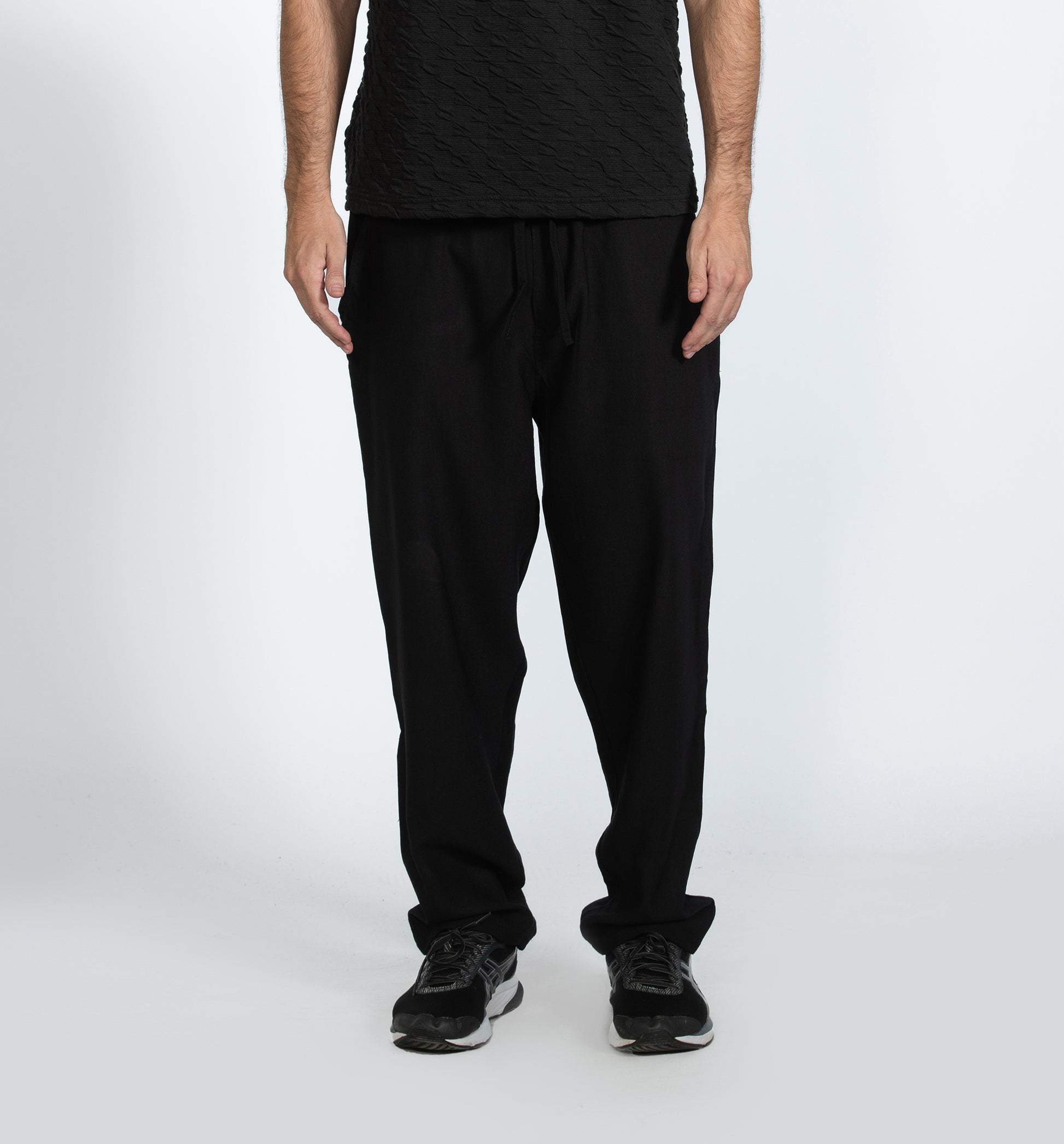 Black Waffle Pants