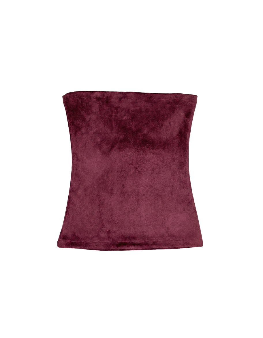 Burgundy Velvet Tube Top