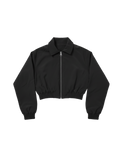 Noir Cropped Leather Jacket