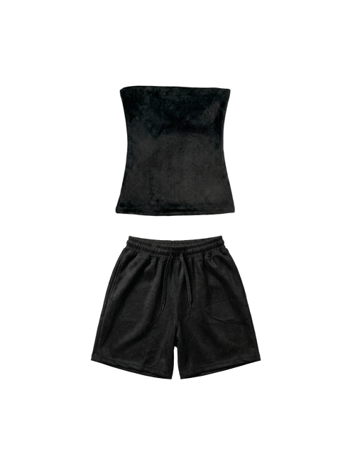 Black Tube Top Velvet Set – Escala