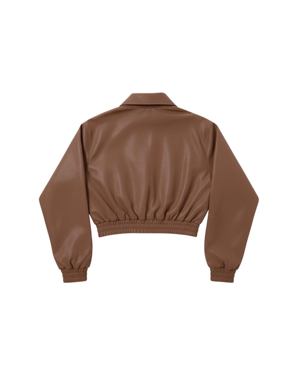 Chestnut Brown Cropped Leather Jacket