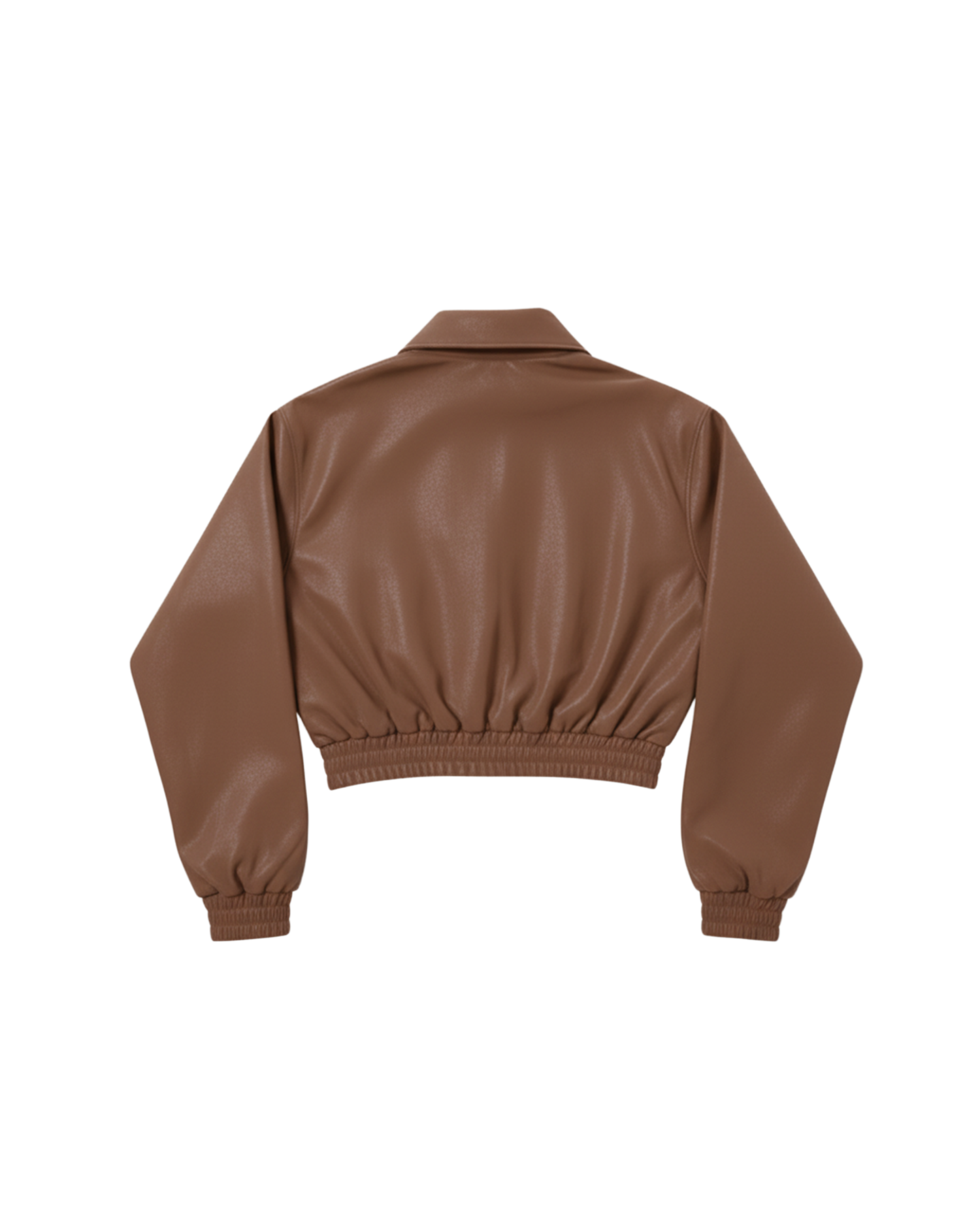 Chestnut Brown Cropped Leather Jacket