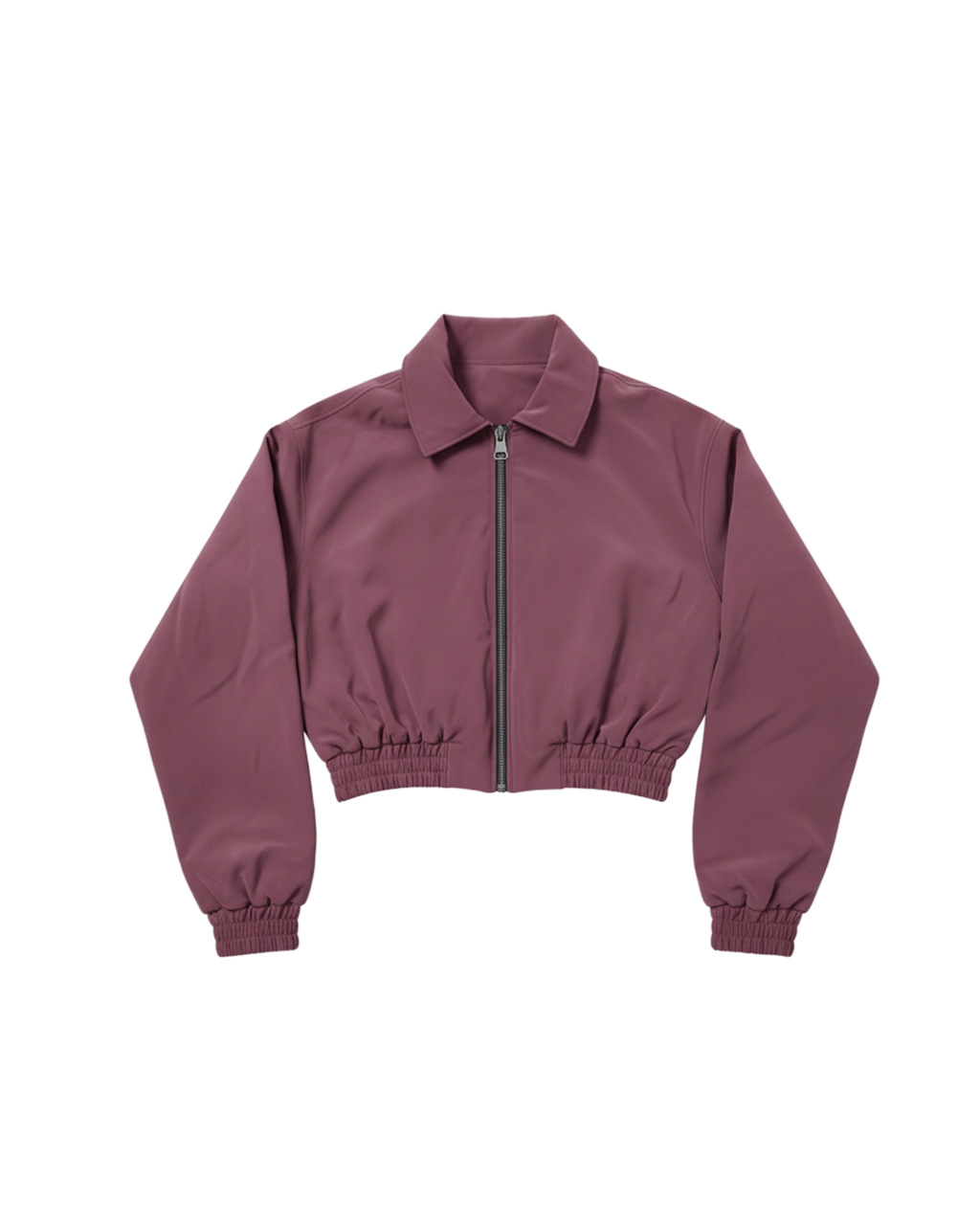 Burgandy Cropped Leather Jacket