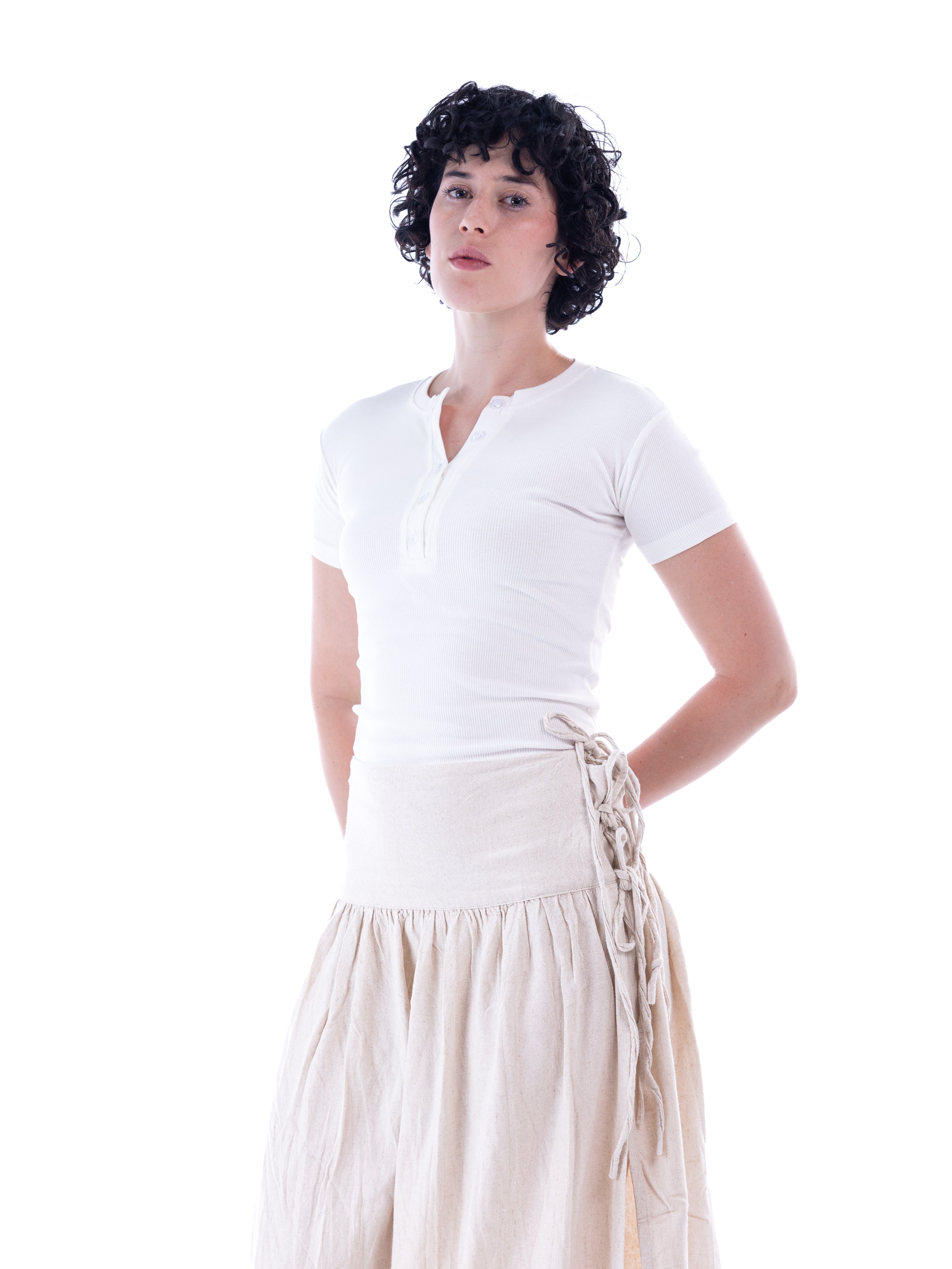 White Henley Top