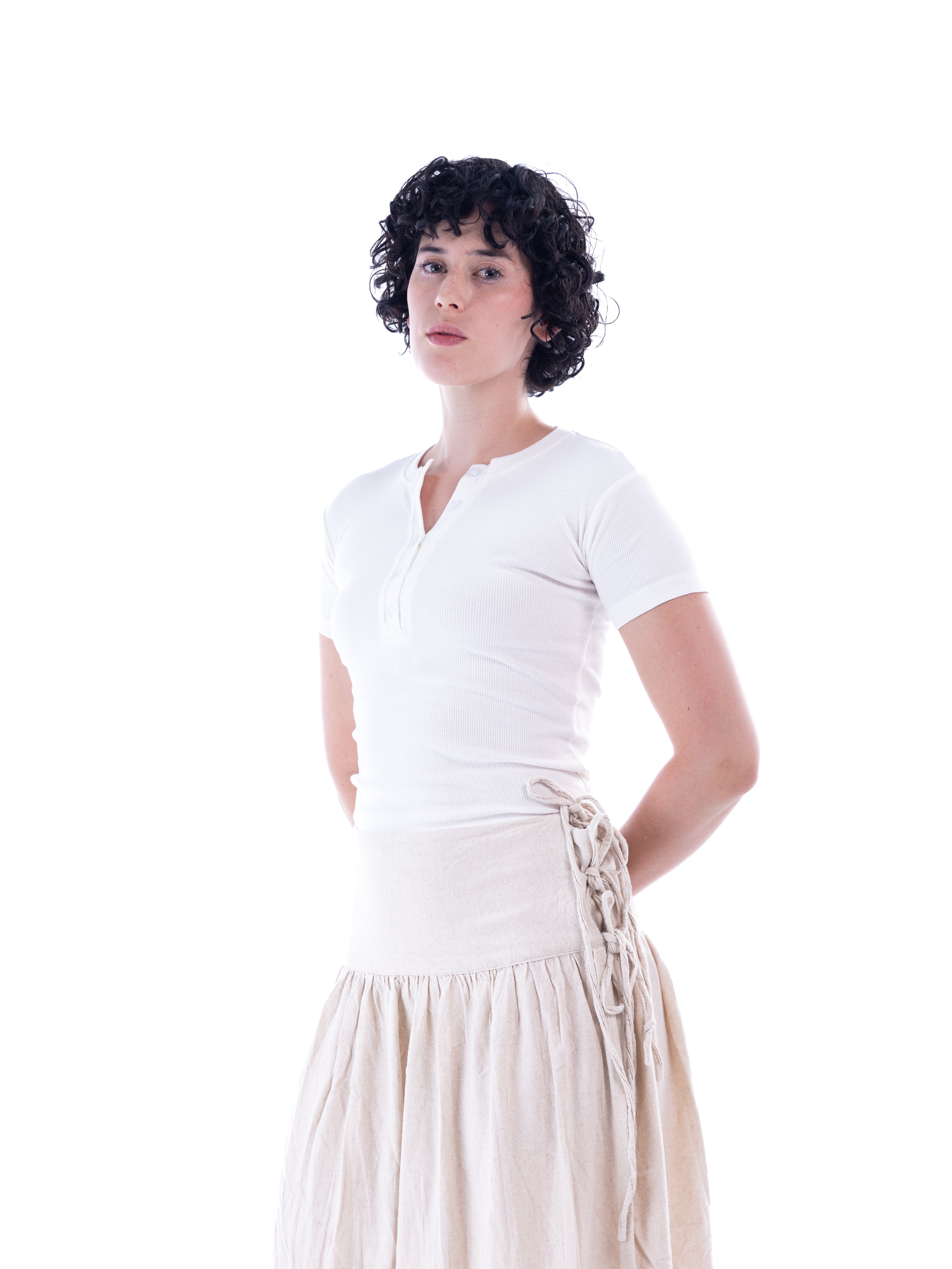White Henley Top