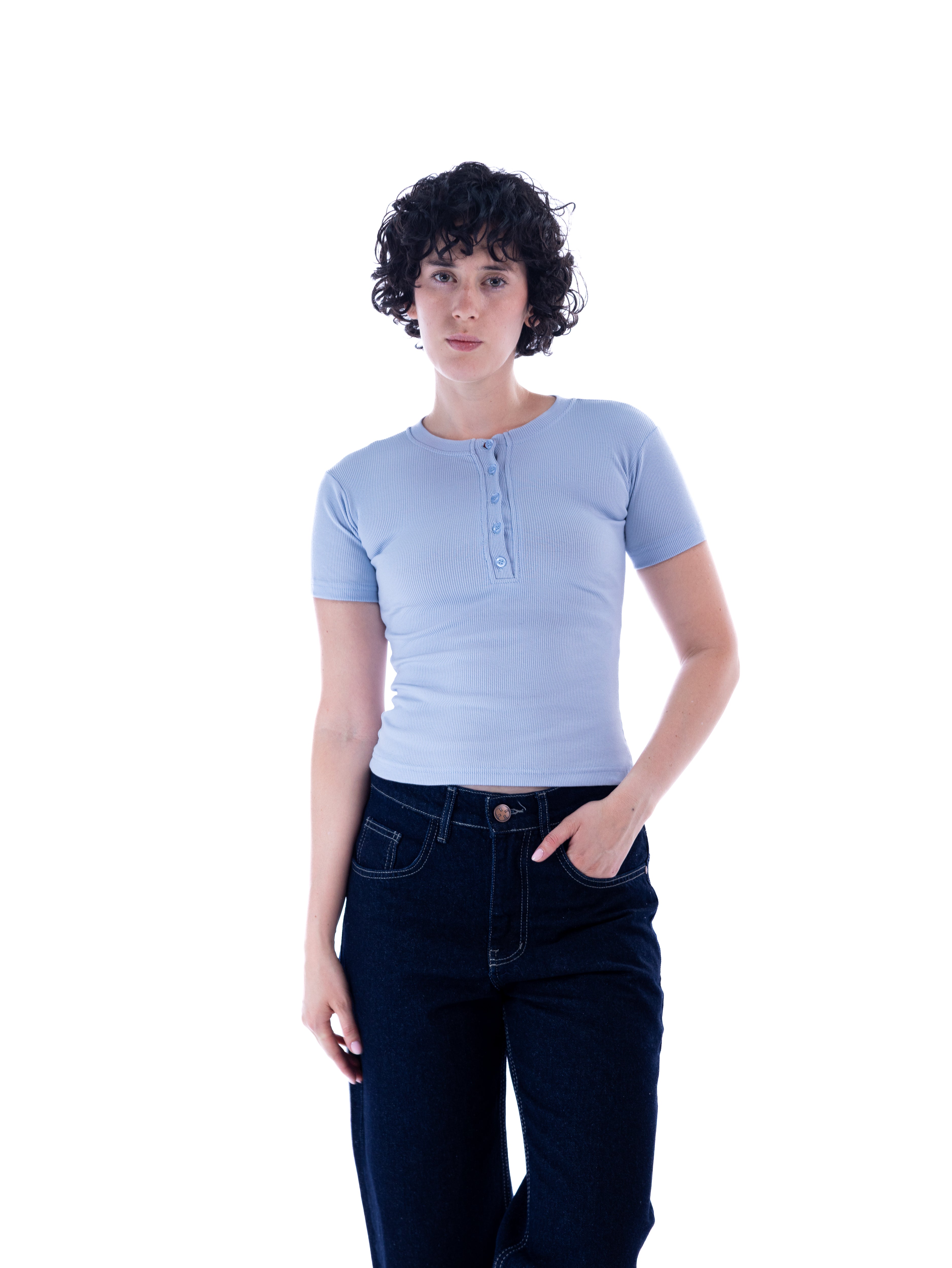 Baby Blue Henley Top