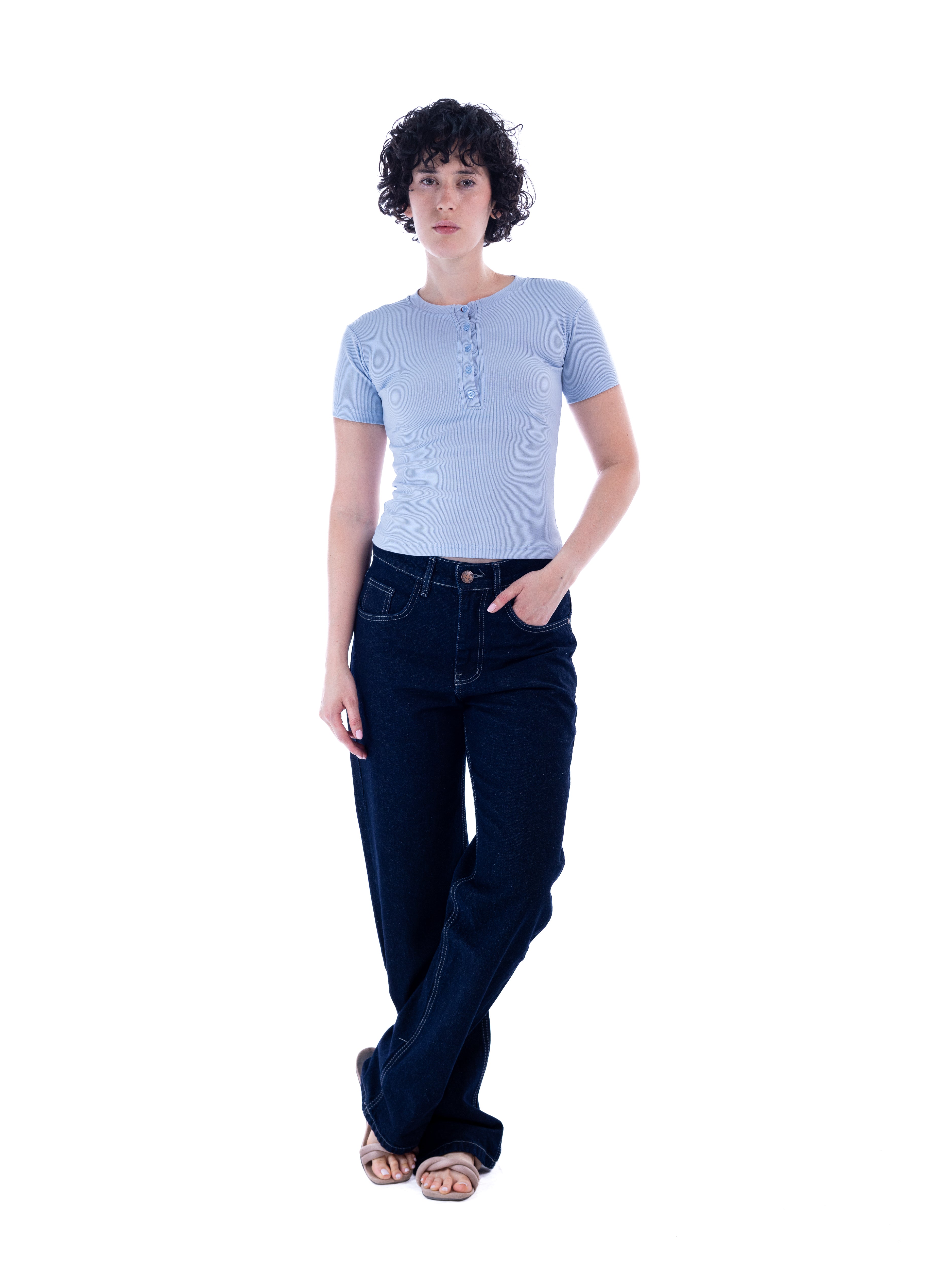 Baby Blue Henley Top