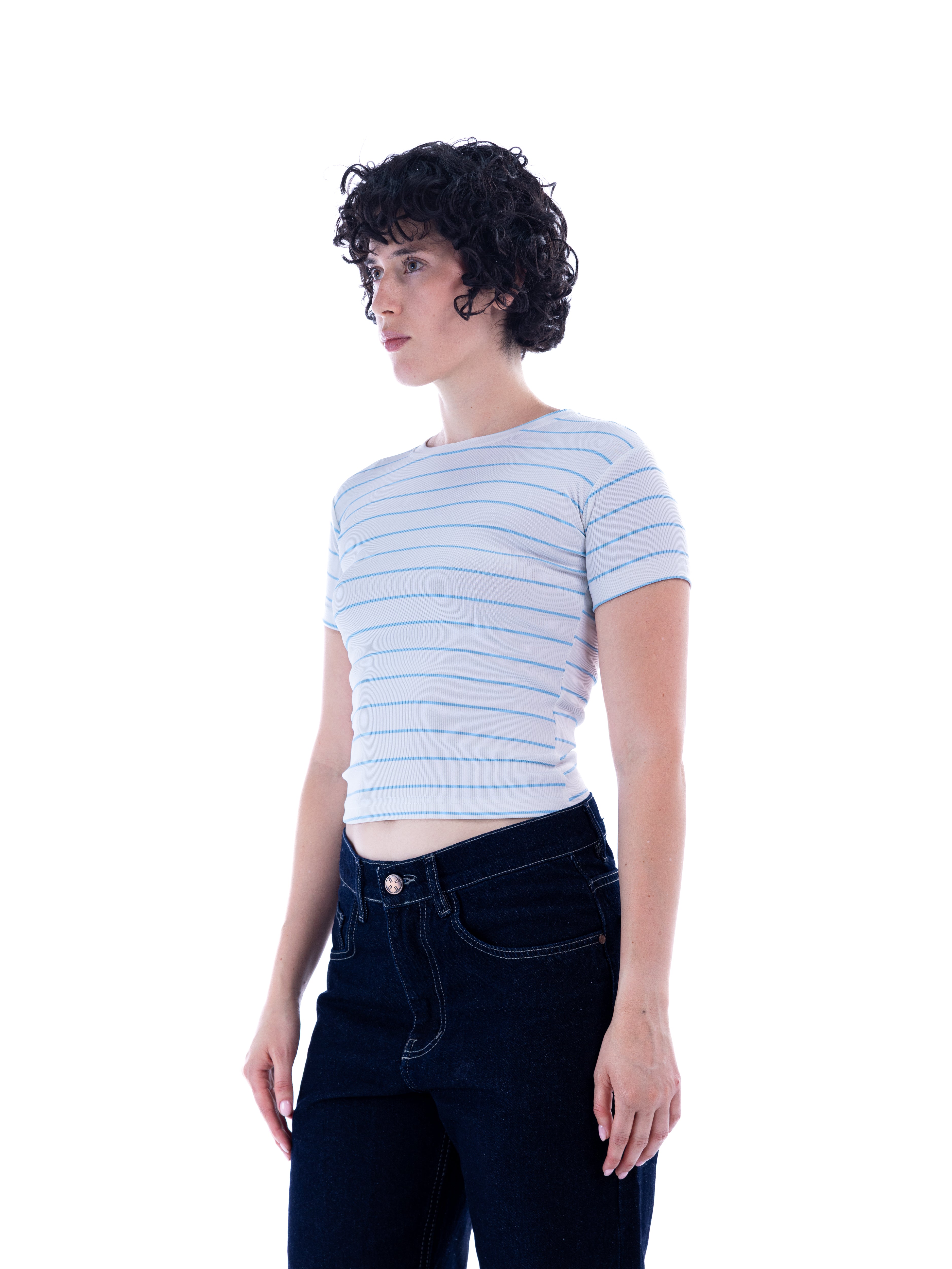 Blue Striped Baby Tee