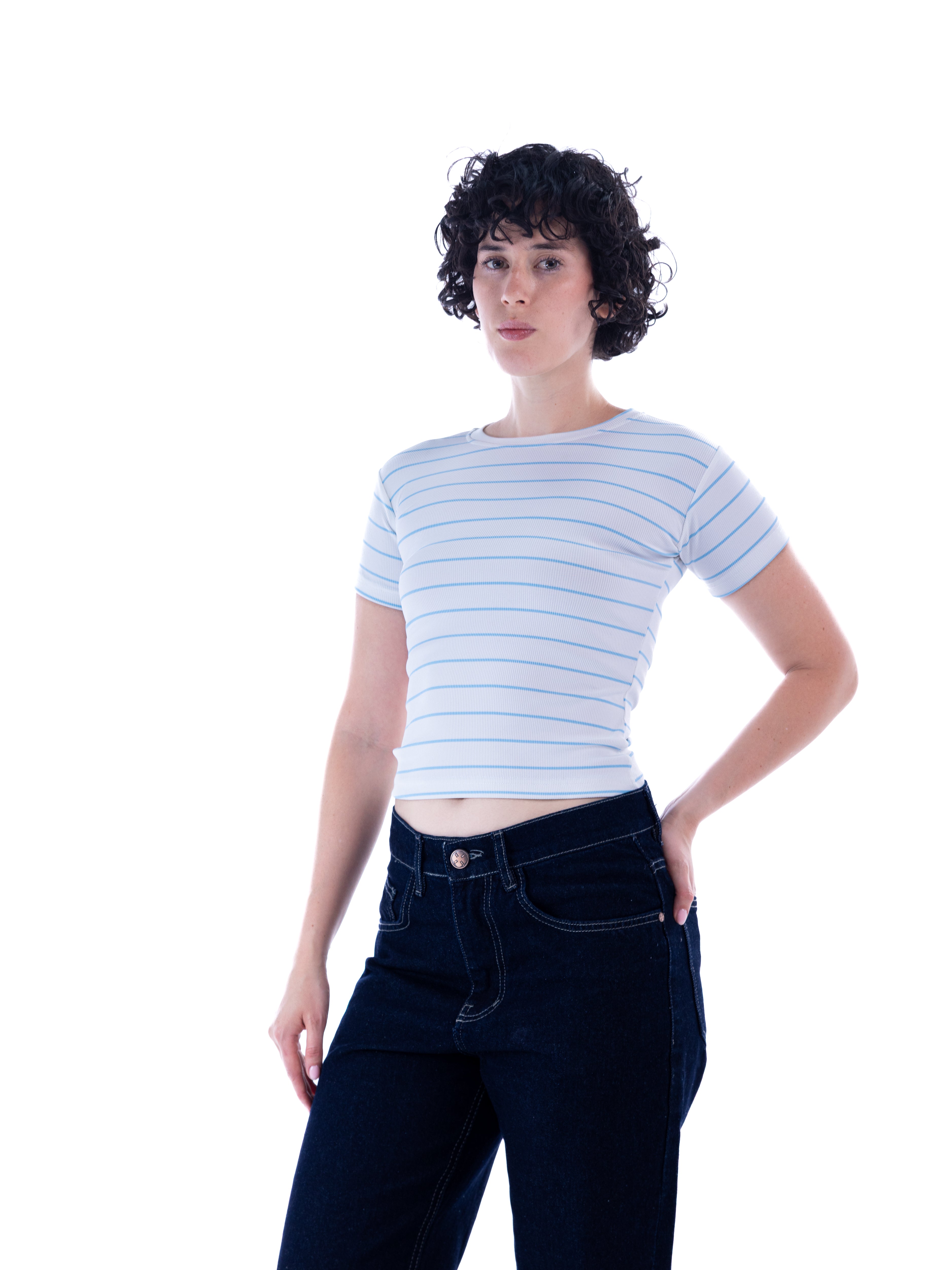 Blue Striped Baby Tee