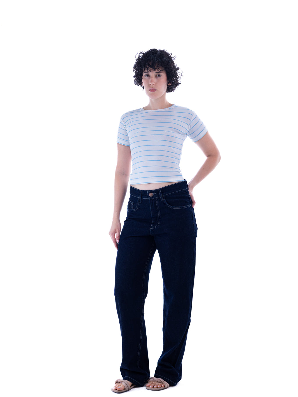 Blue Striped Baby Tee
