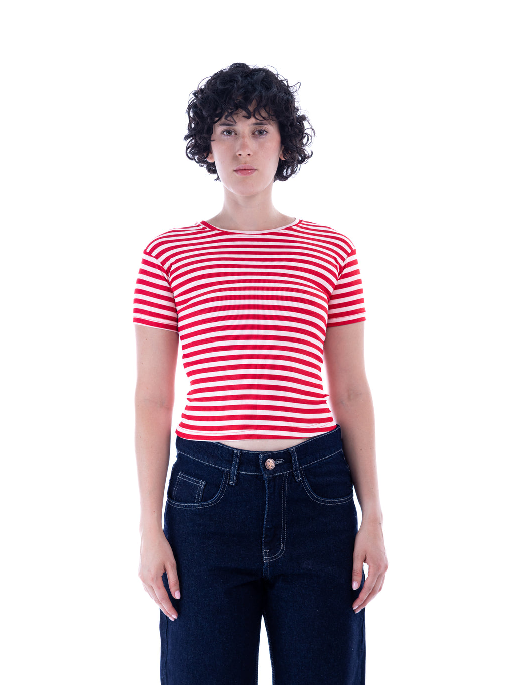 Red Striped Baby Tee