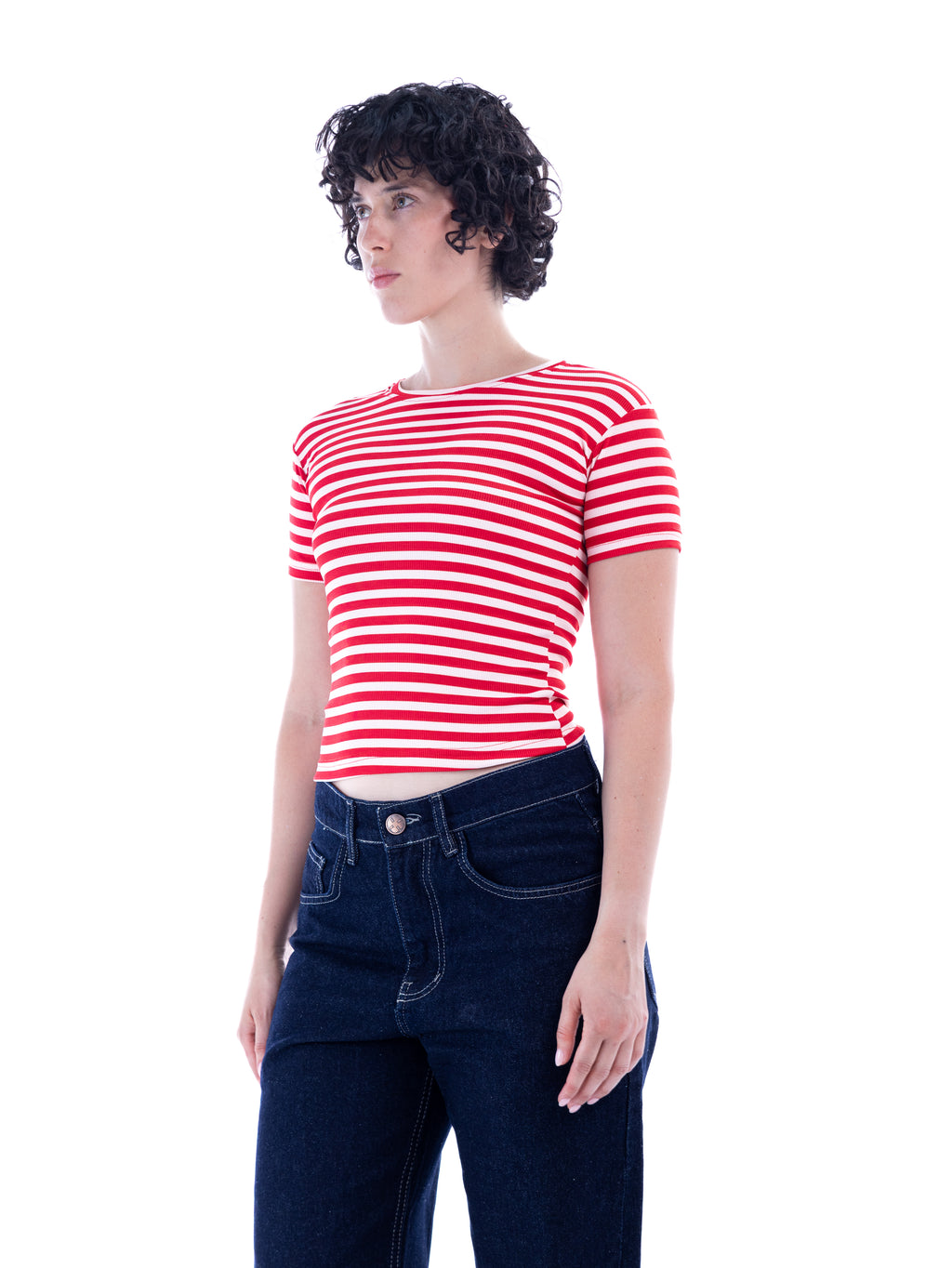 Red Striped Baby Tee