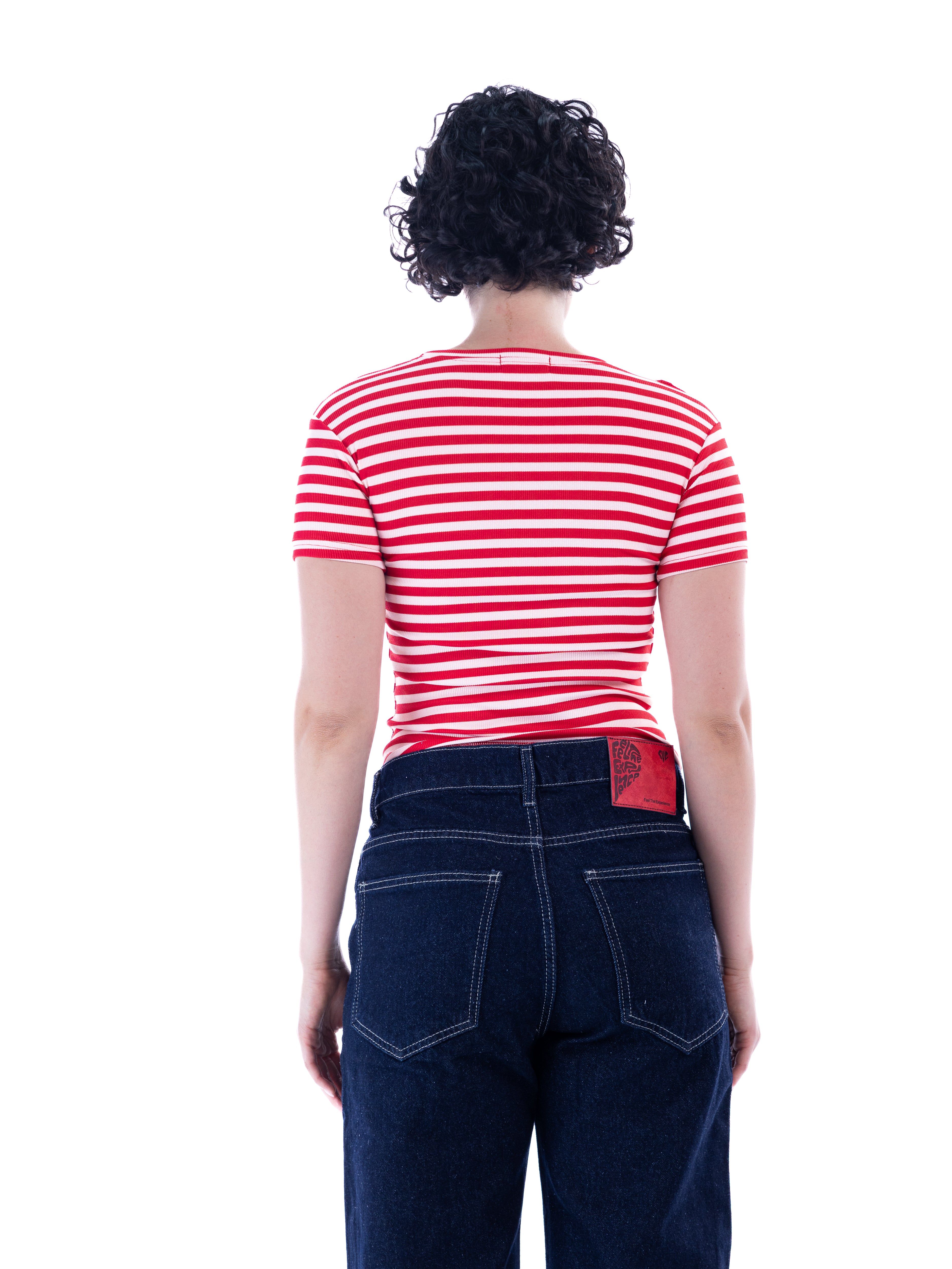 Red Striped Baby Tee