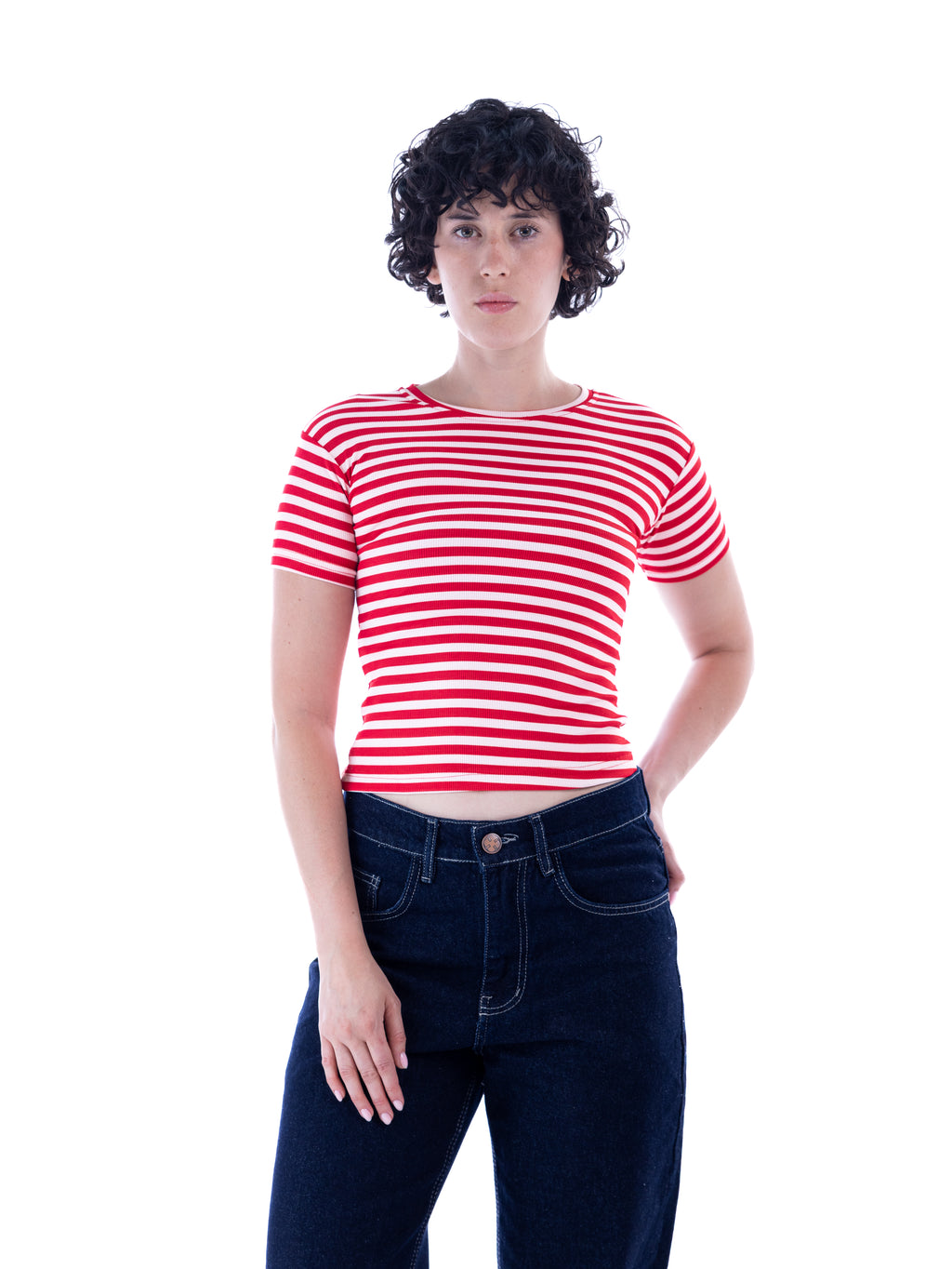 Red Striped Baby Tee