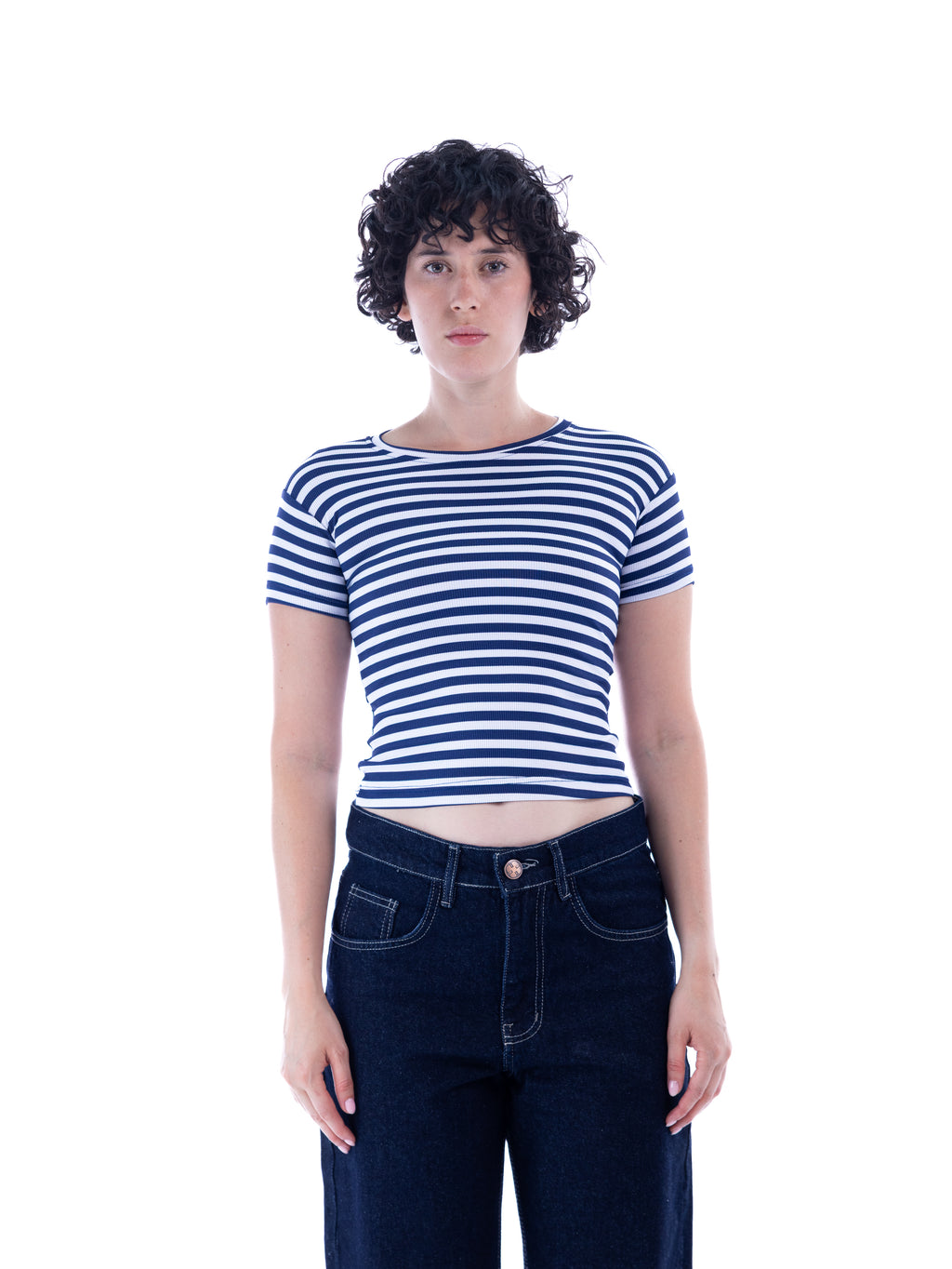 Navy Striped Baby Tee