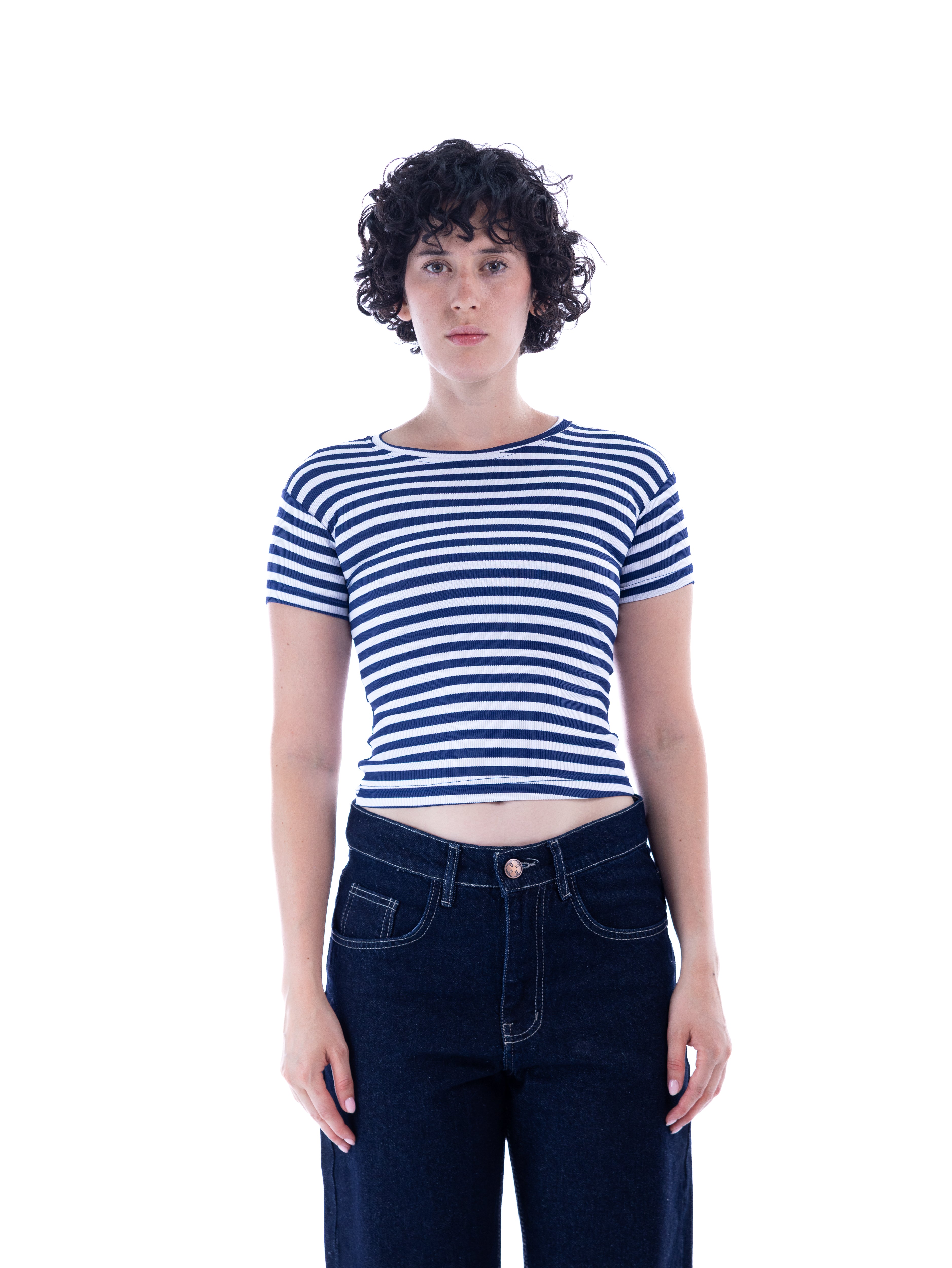 Navy Striped Baby Tee