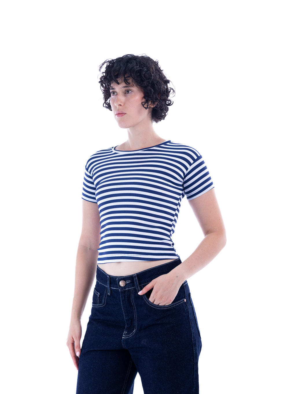 Navy Striped Baby Tee