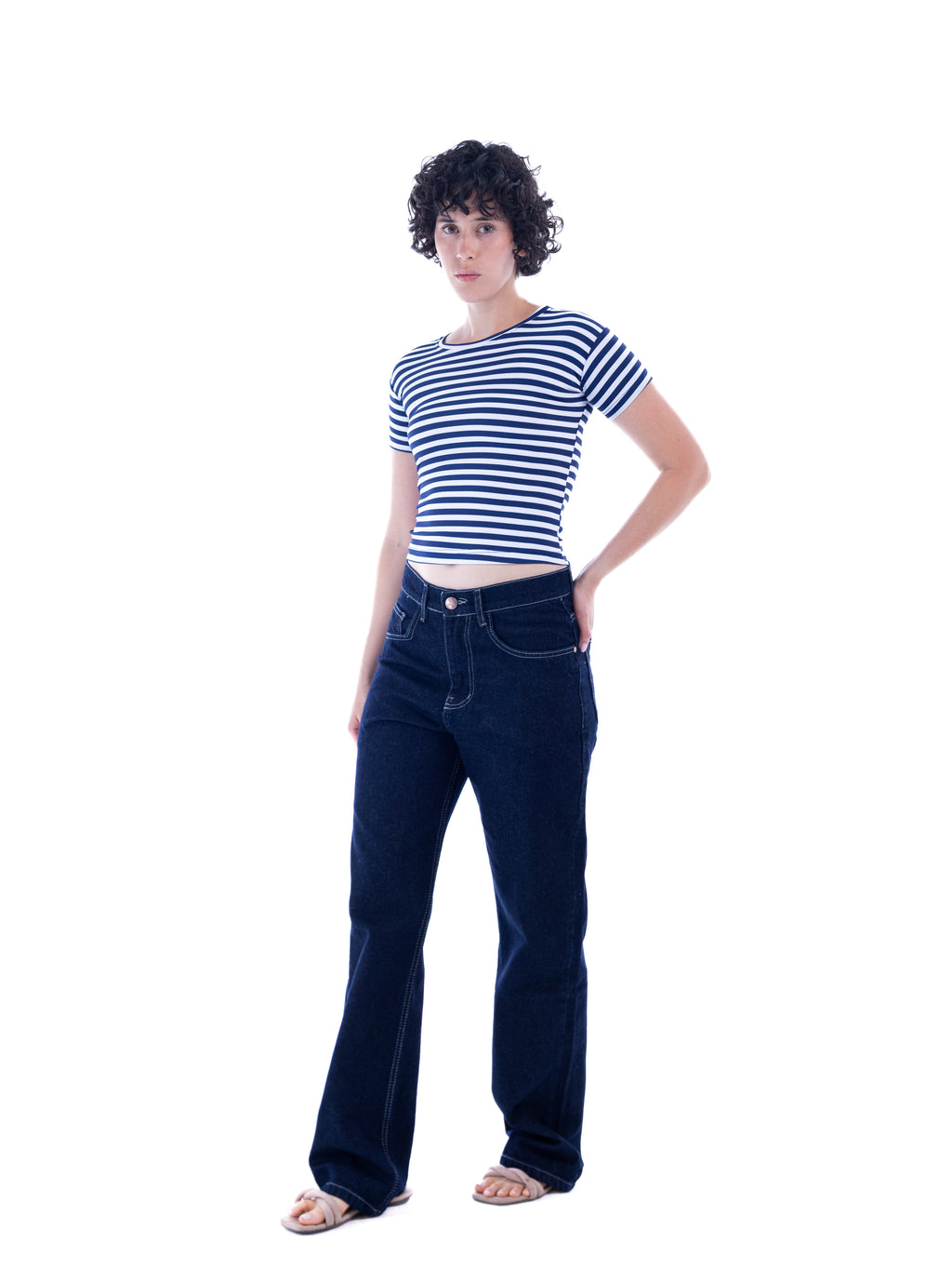 Navy Striped Baby Tee