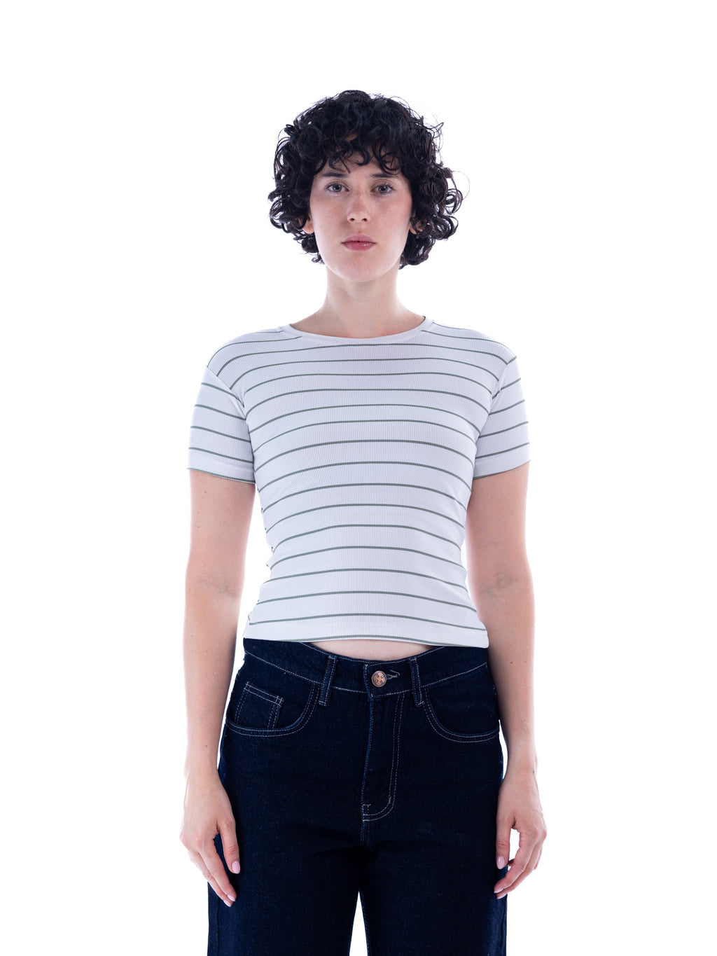 Olive Striped Baby Tee