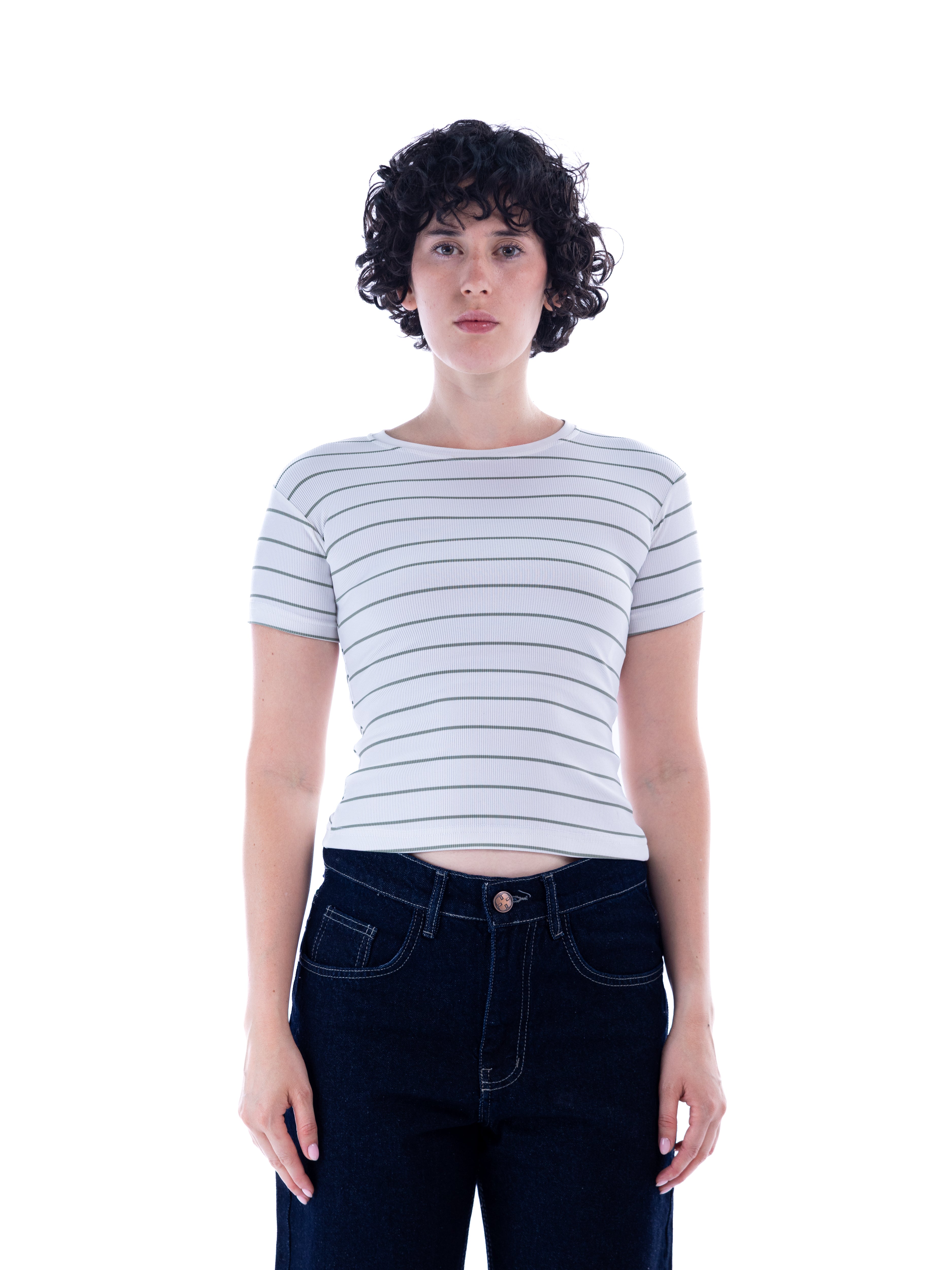Olive Striped Baby Tee