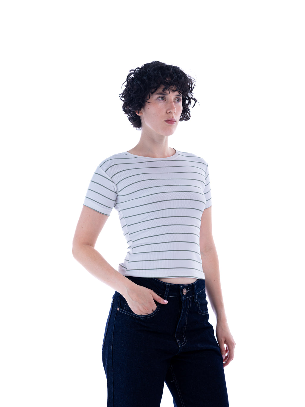 Olive Striped Baby Tee