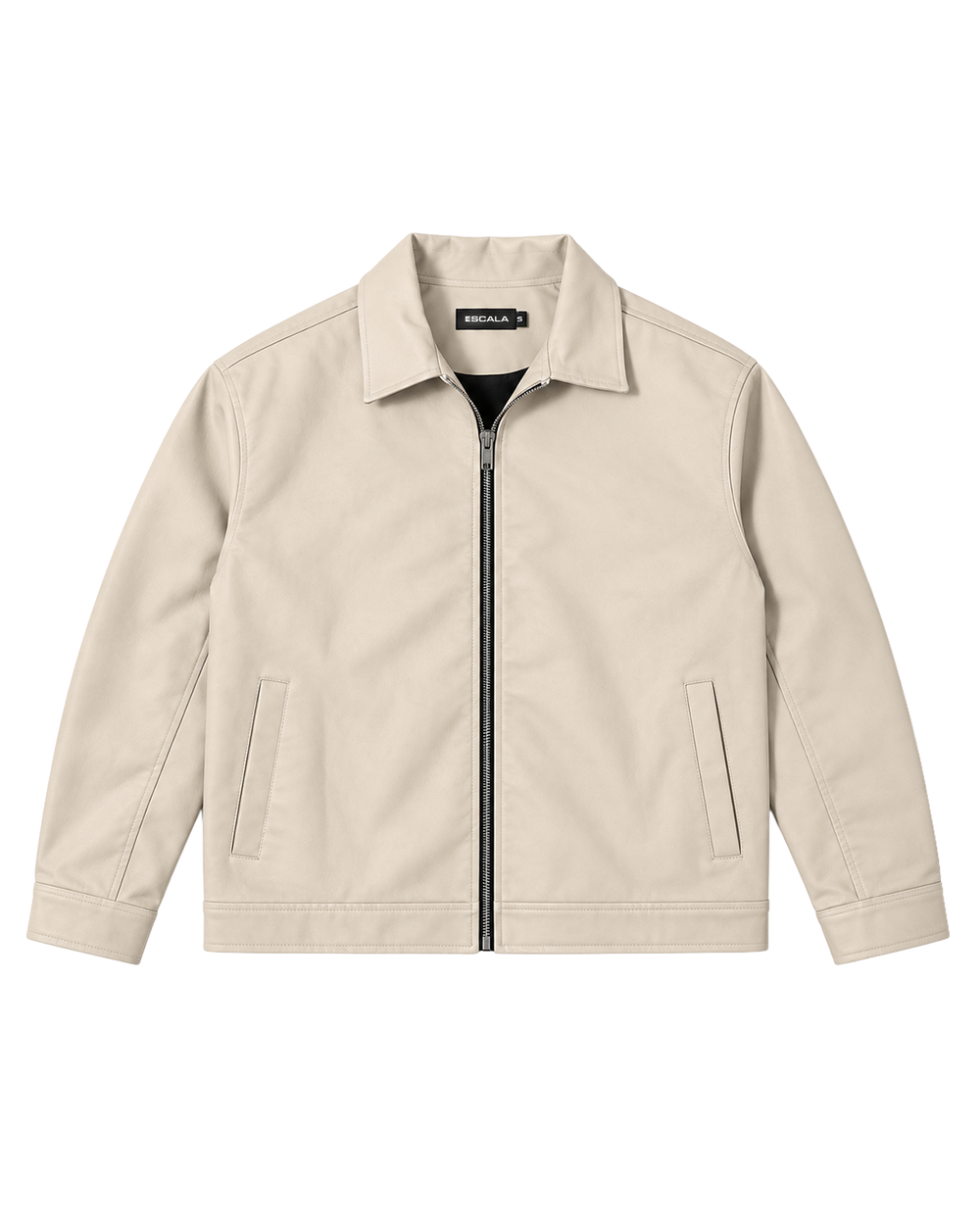 Cream Leather Jacket