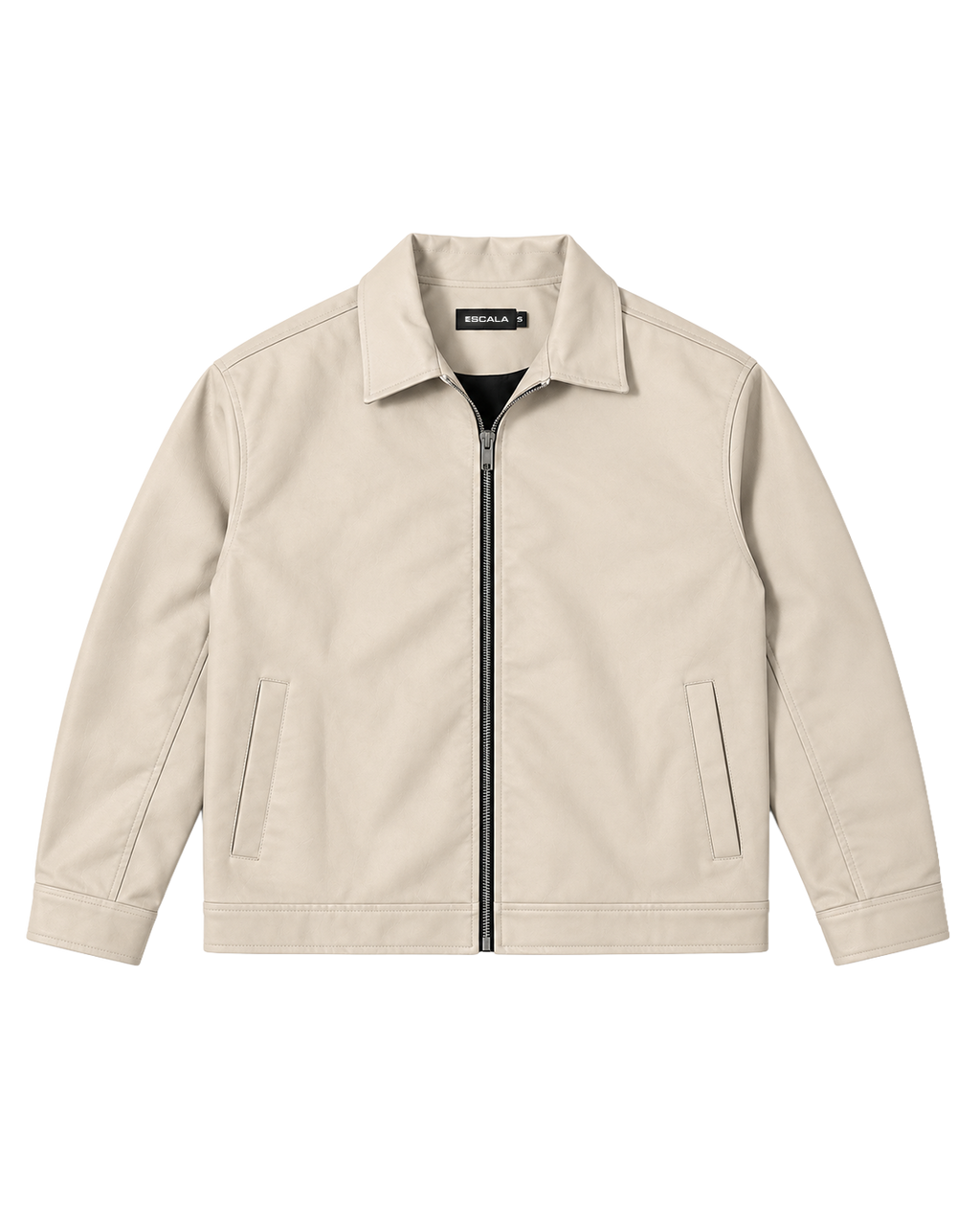 Cream Leather Jacket