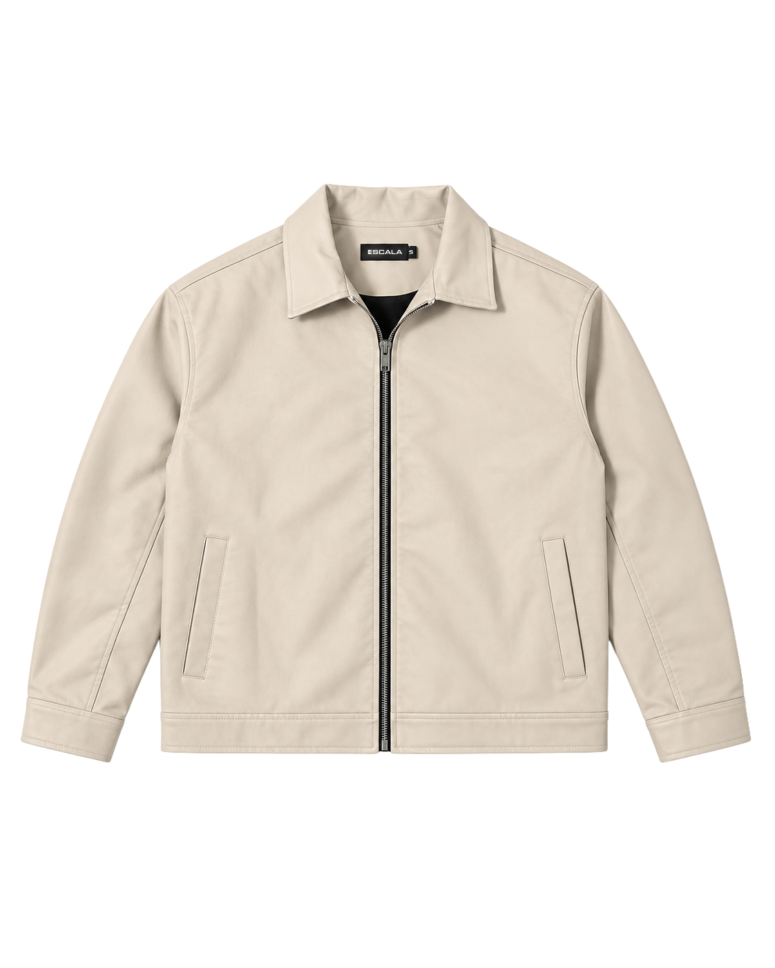 Cream Leather Jacket