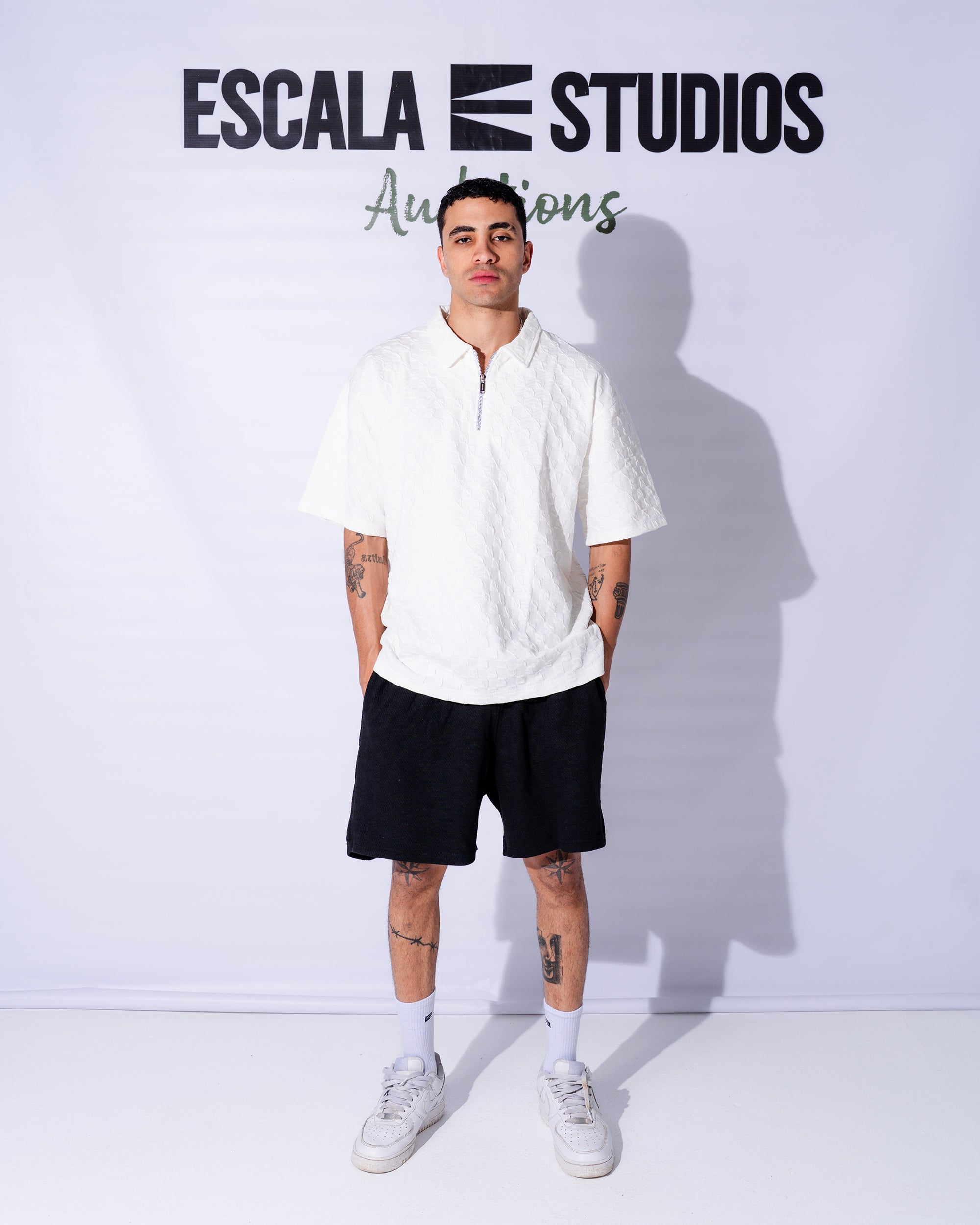 Textured White Polo