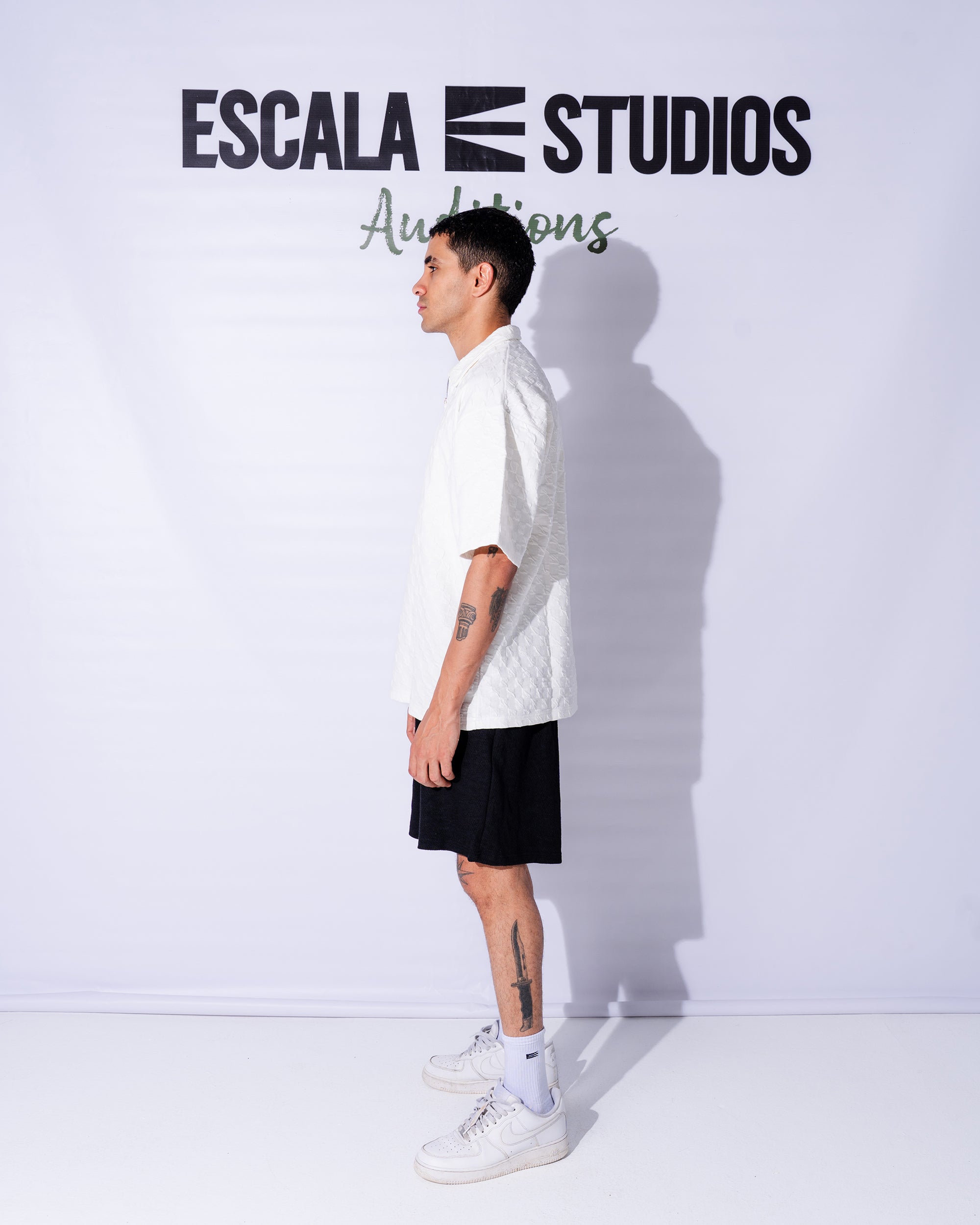 Textured White Polo