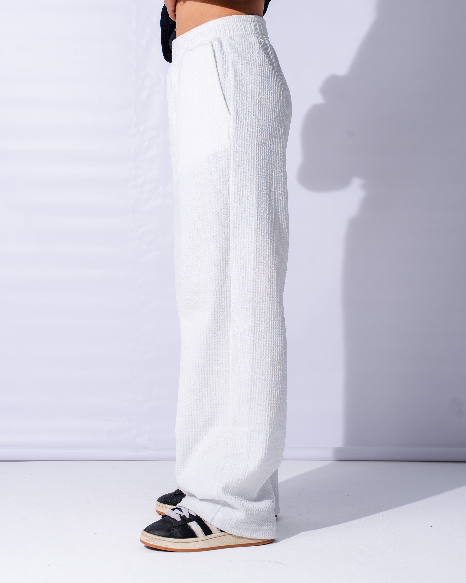 White Waffle Pants
