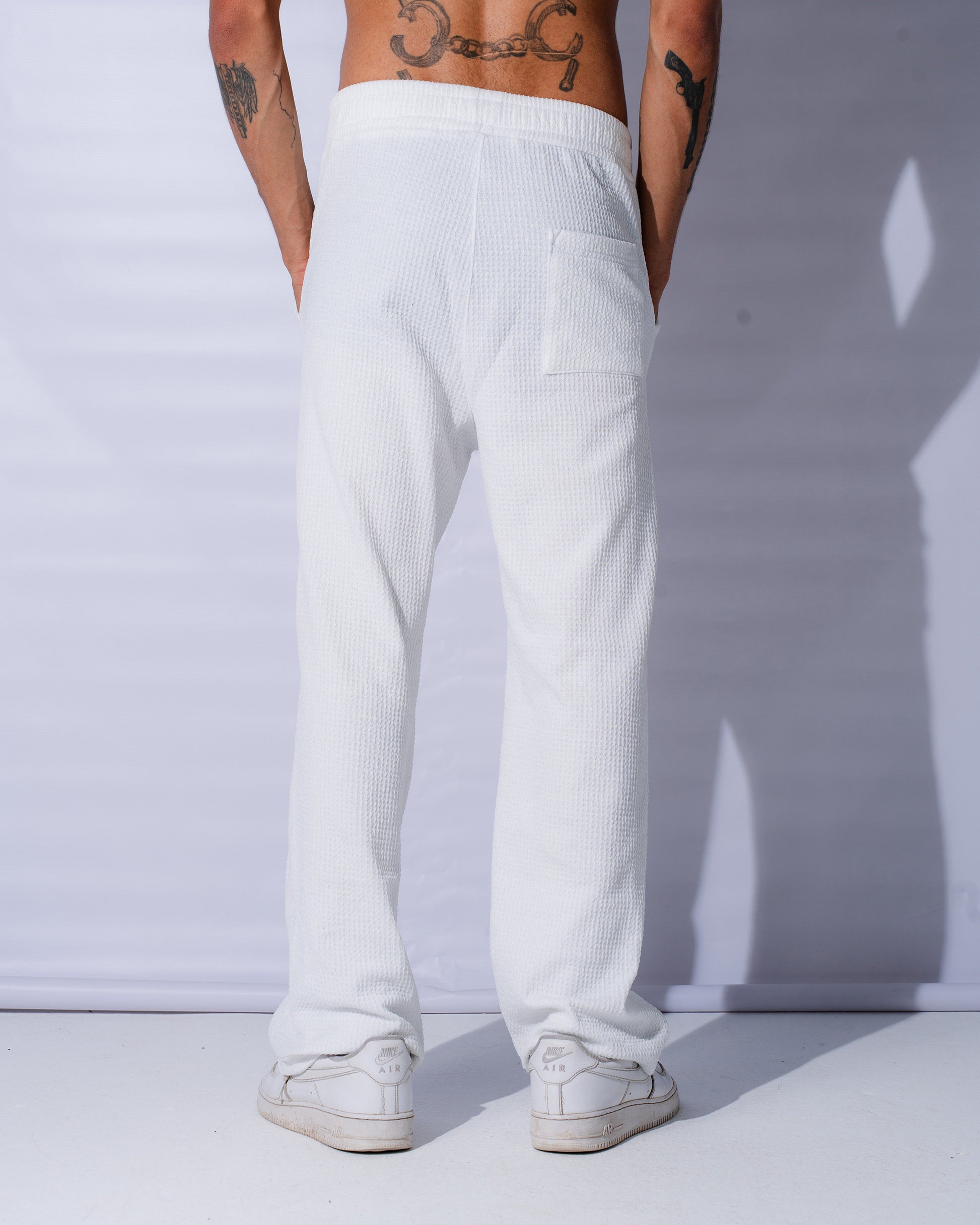 White Waffle Pants