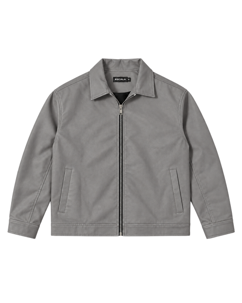 Grey Leather Jacket