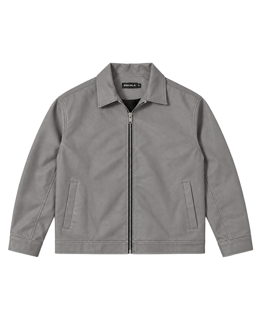 Grey Leather Jacket
