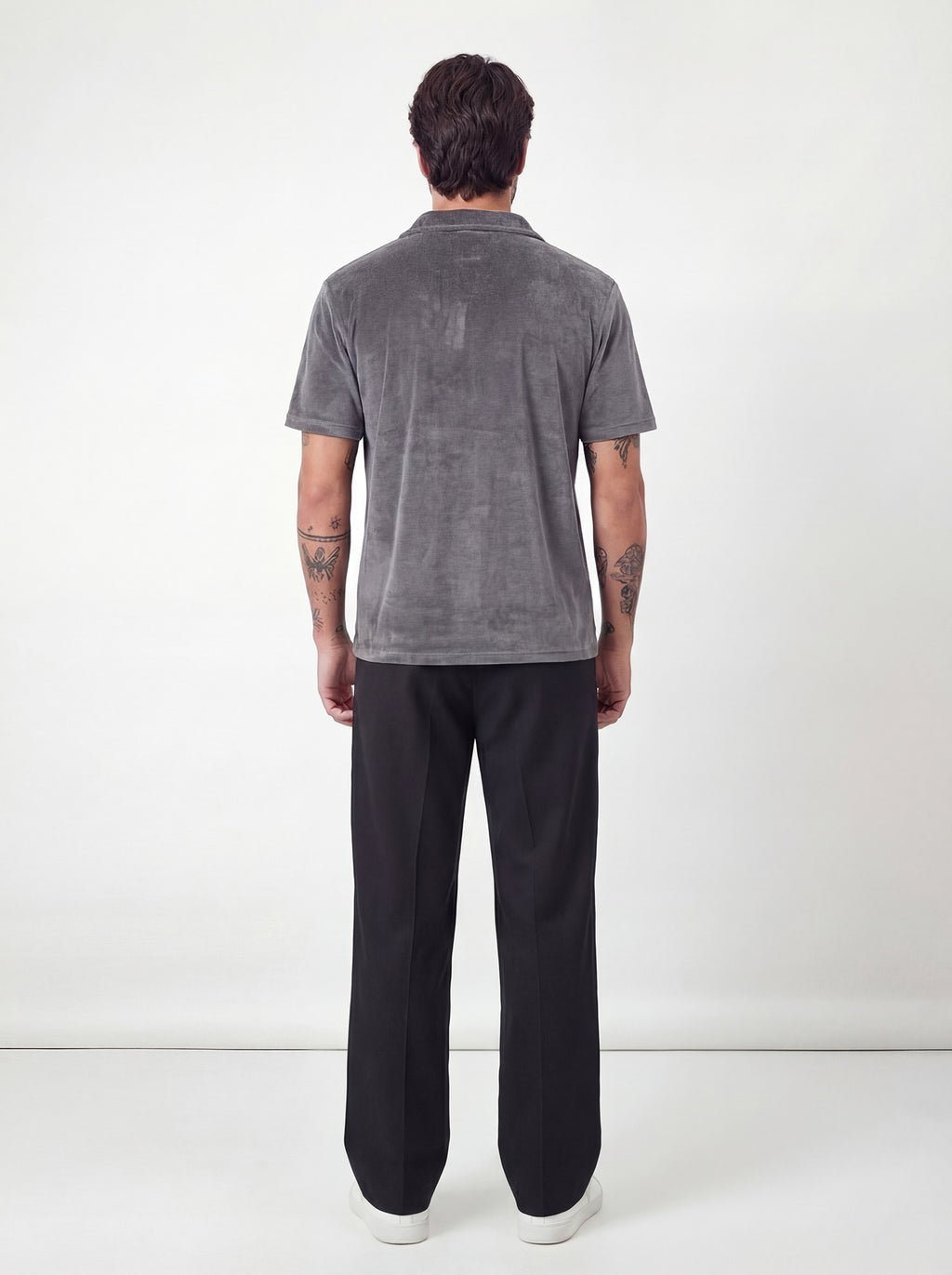 Grey Velvet Polo T-shirt