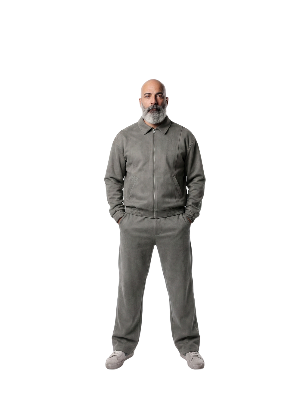 Graphite Grey Suede Tracksuit